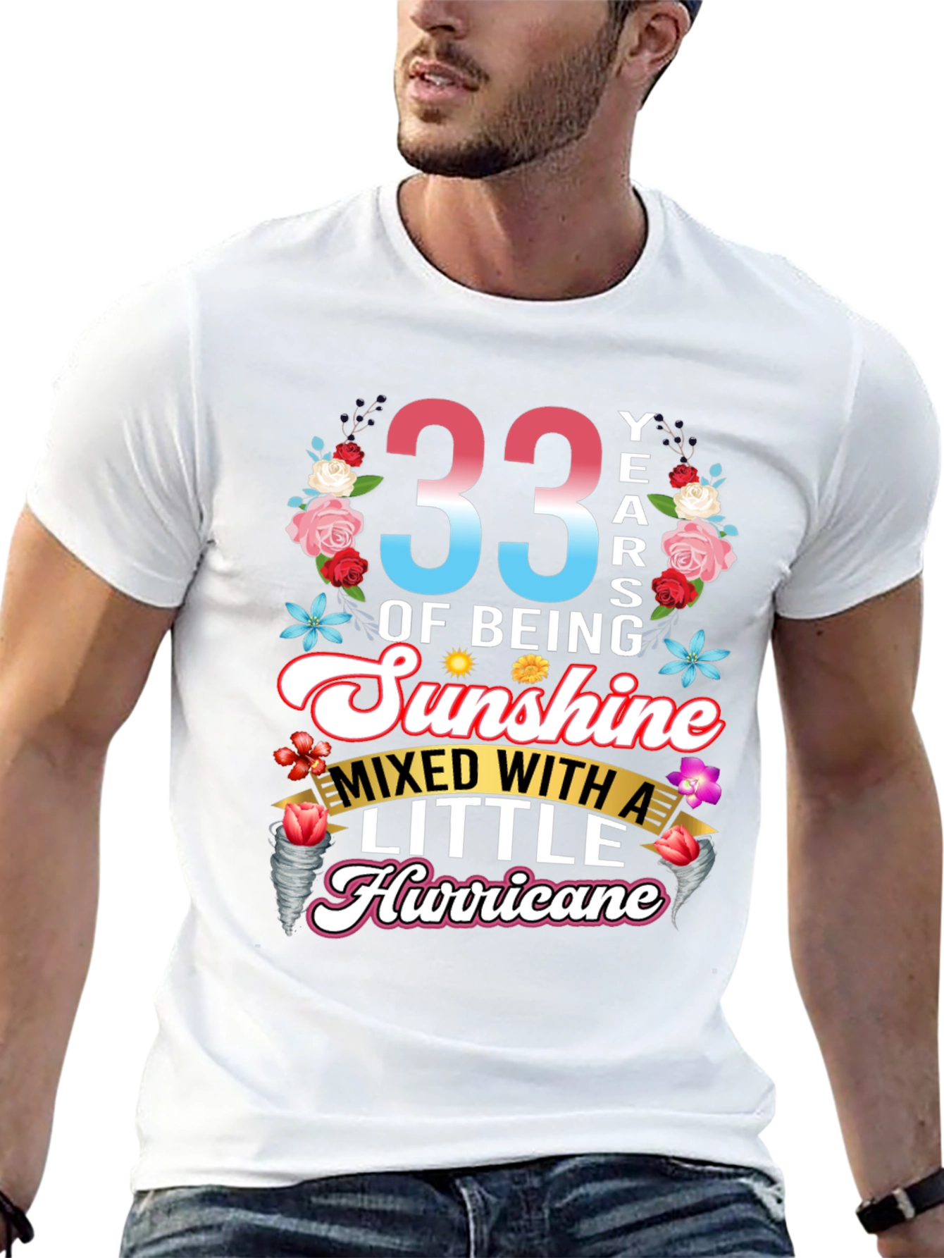 33 Years Sunshine Hurricane Graphic Tee