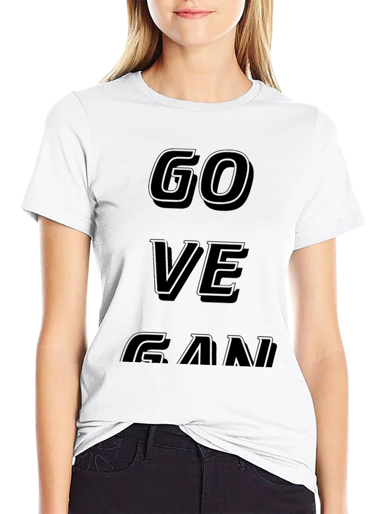 Go Vegan Black Graphic T-Shirt
