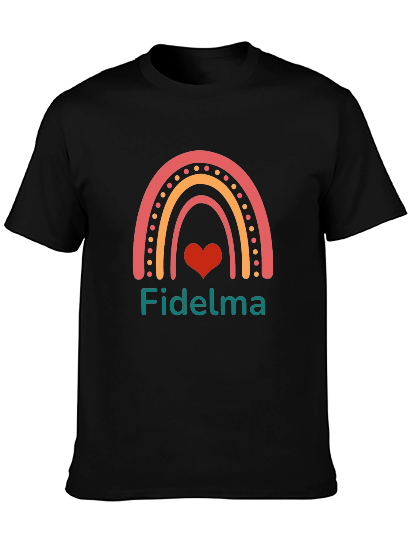 Fidelma Rainbow Heart Personalized T-Shirt