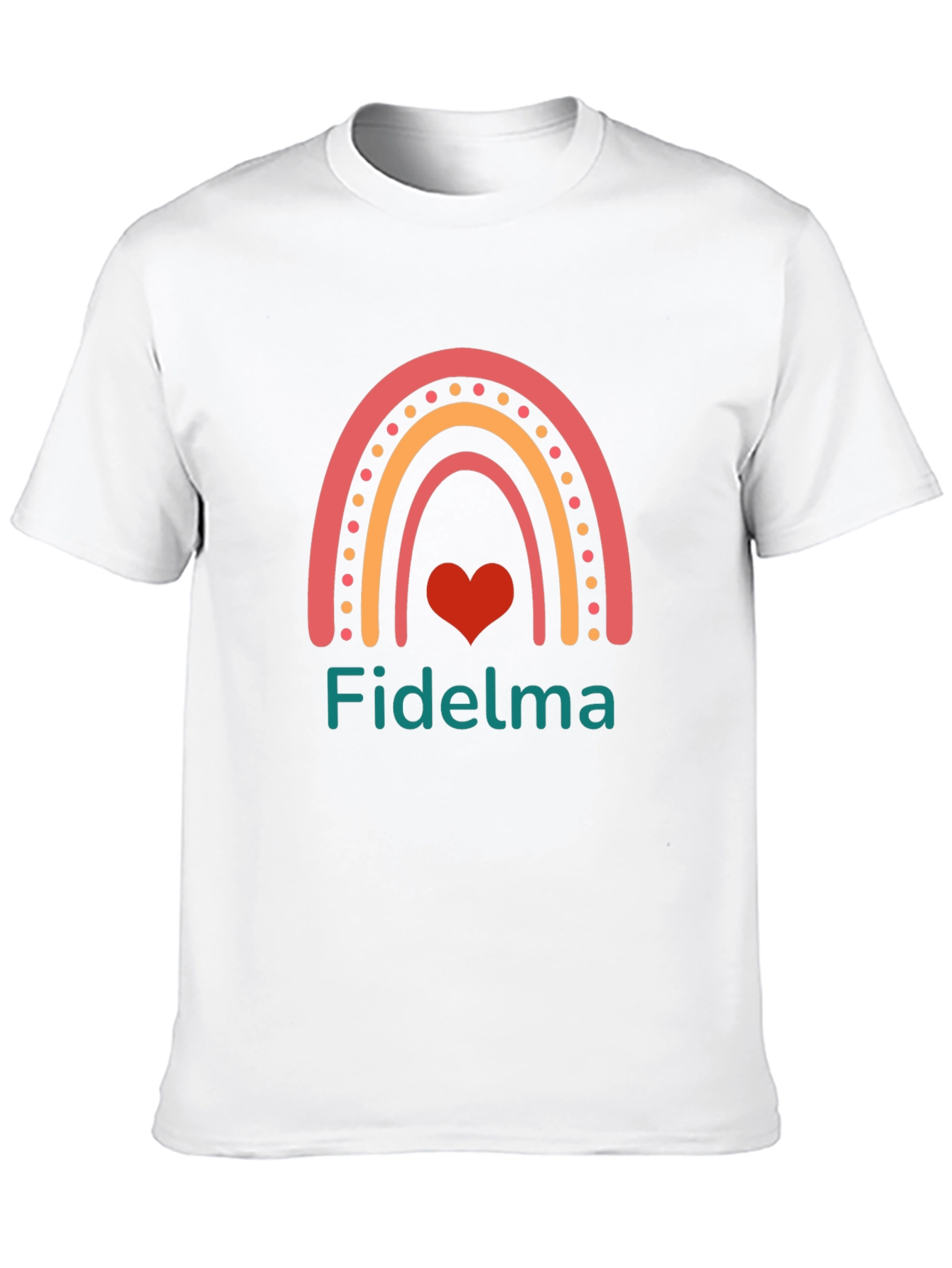 Fidelma Rainbow Heart Personalized T-Shirt