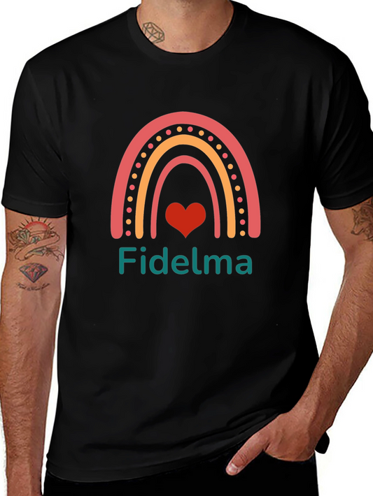 Fidelma Rainbow Heart Personalized T-Shirt