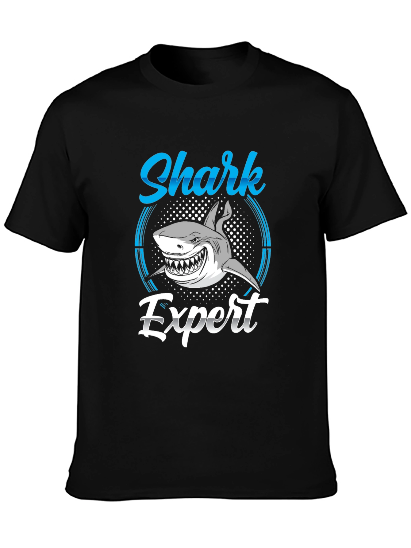 Shark Expert Graphic Print Crew Neck T-Shirt