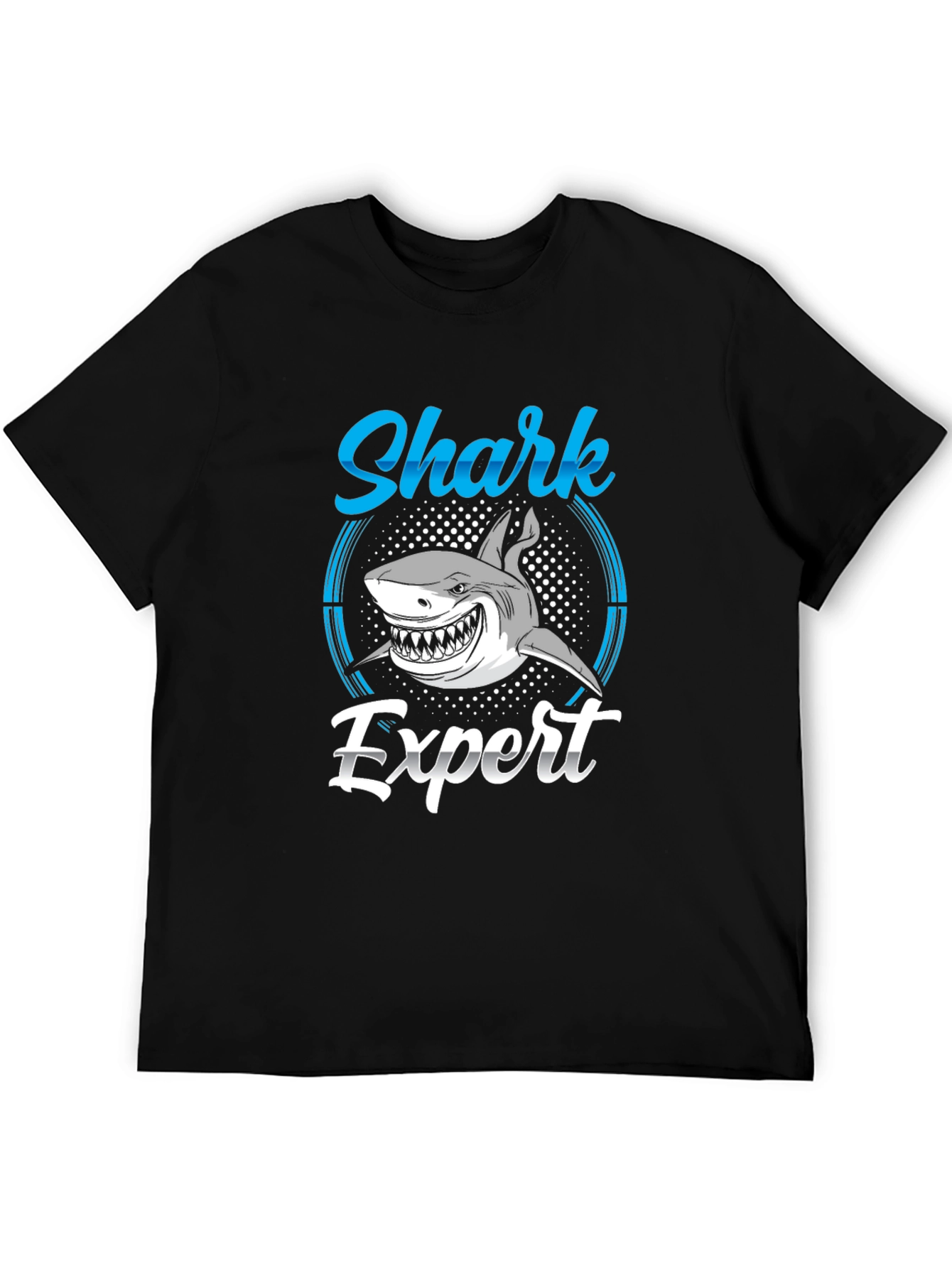 Shark Expert Graphic Print Crew Neck T-Shirt