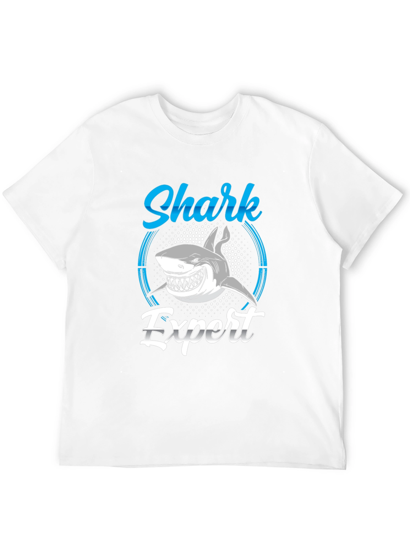 Shark Expert Graphic Print Crew Neck T-Shirt