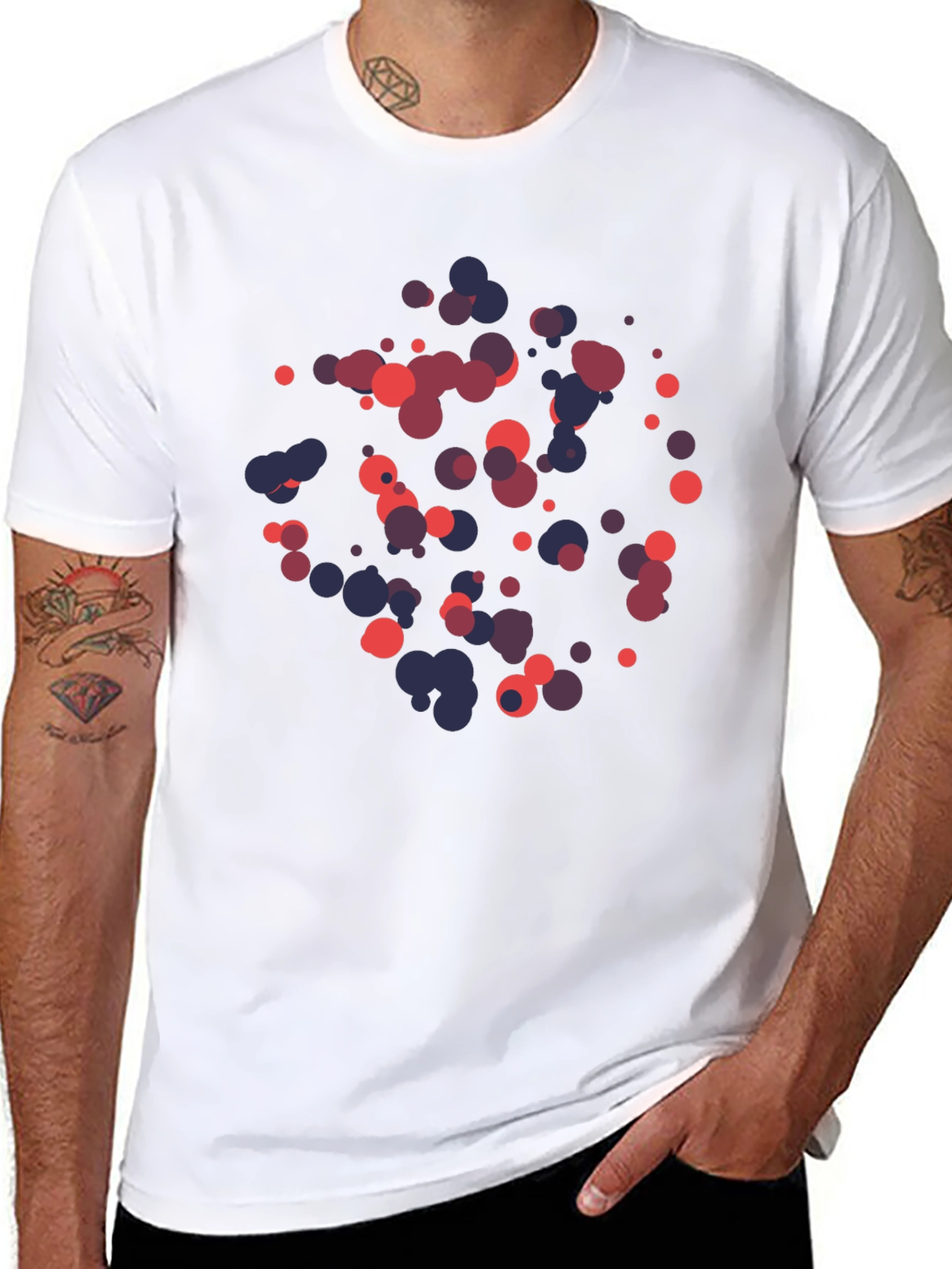 Abstract Dot Pattern Black T-Shirt