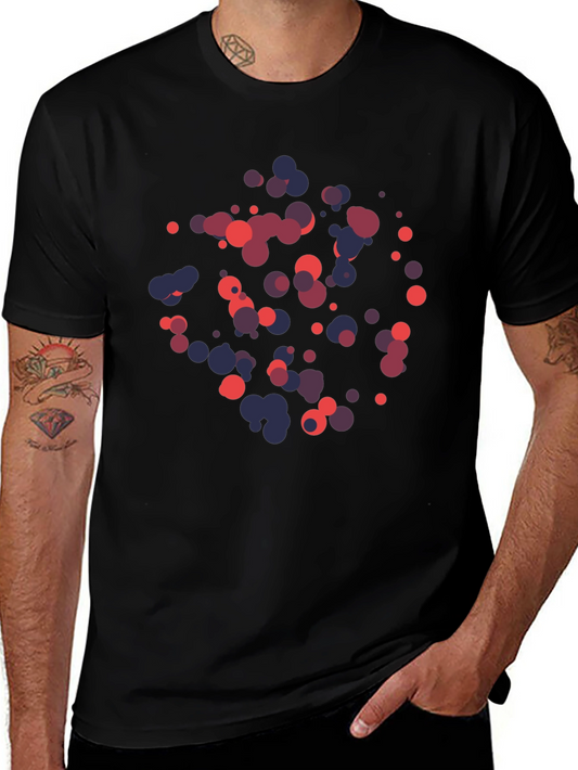 Abstract Dot Pattern Black T-Shirt