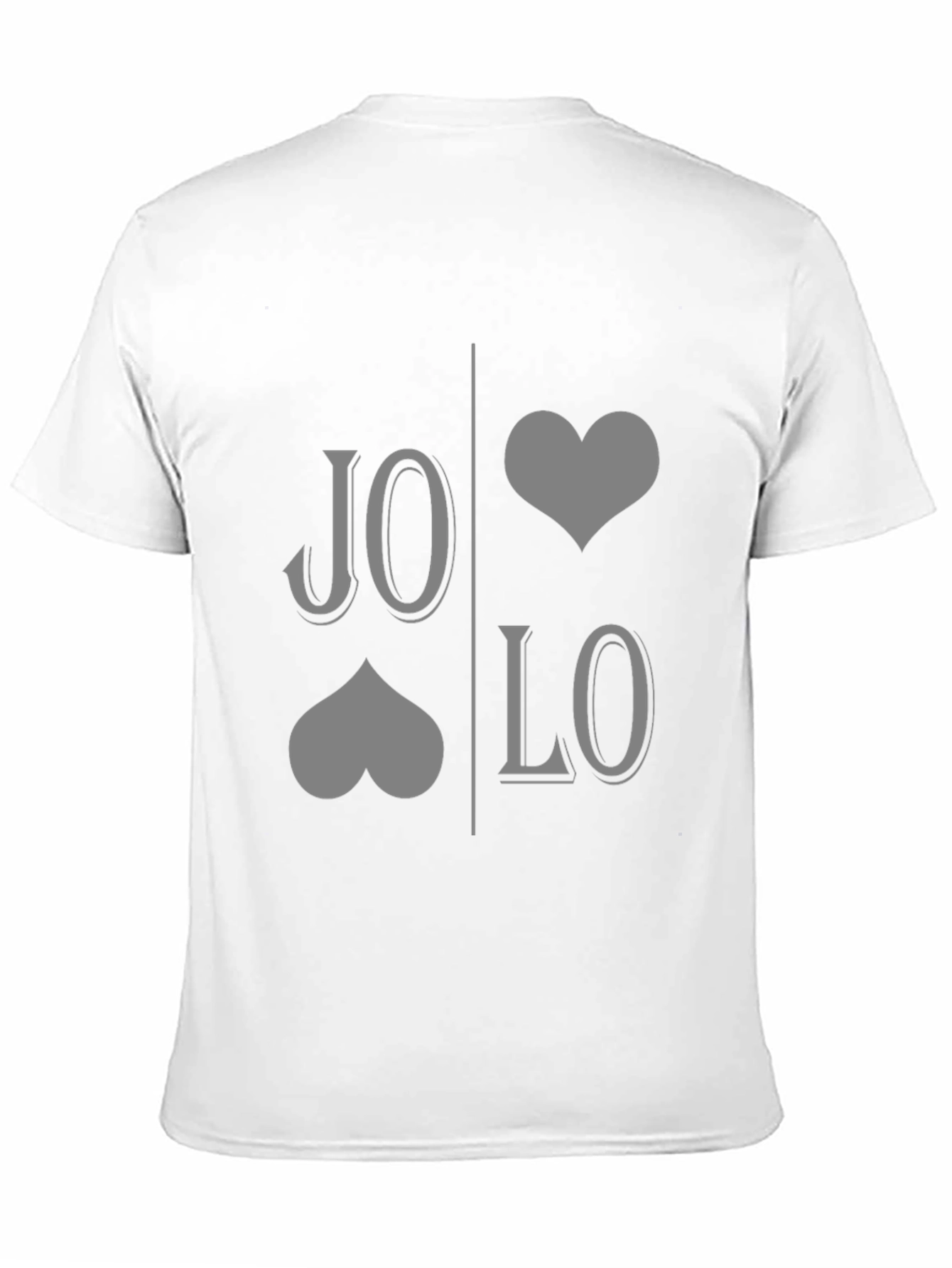 JO LO Love Card Suit Design Black T-Shirt