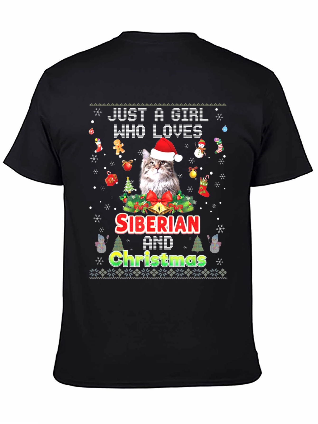 Siberian Cat Christmas T-Shirt