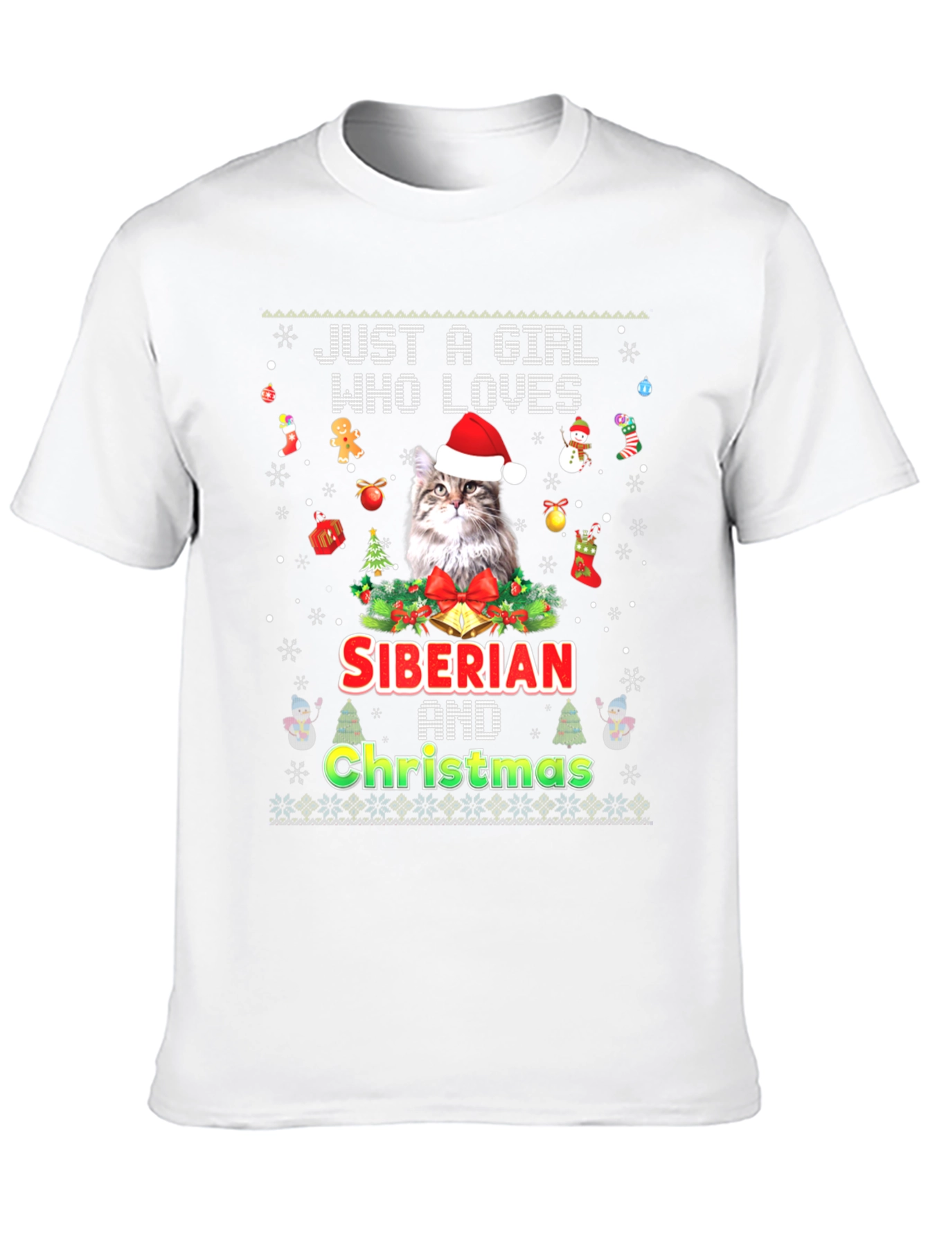 Siberian Cat Christmas T-Shirt