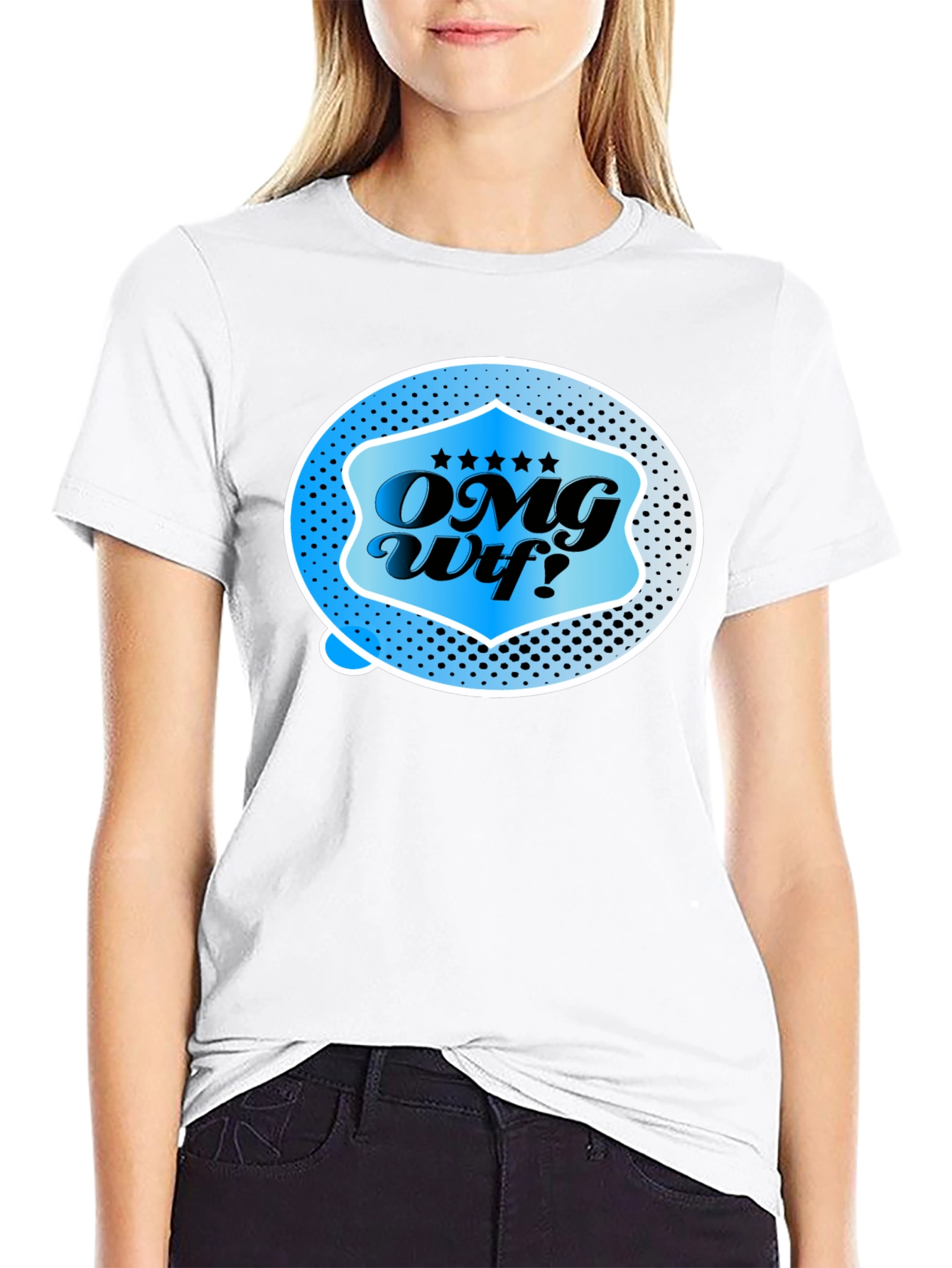 OMG Wtf! Graphic T-Shirt - Black Casual Tee