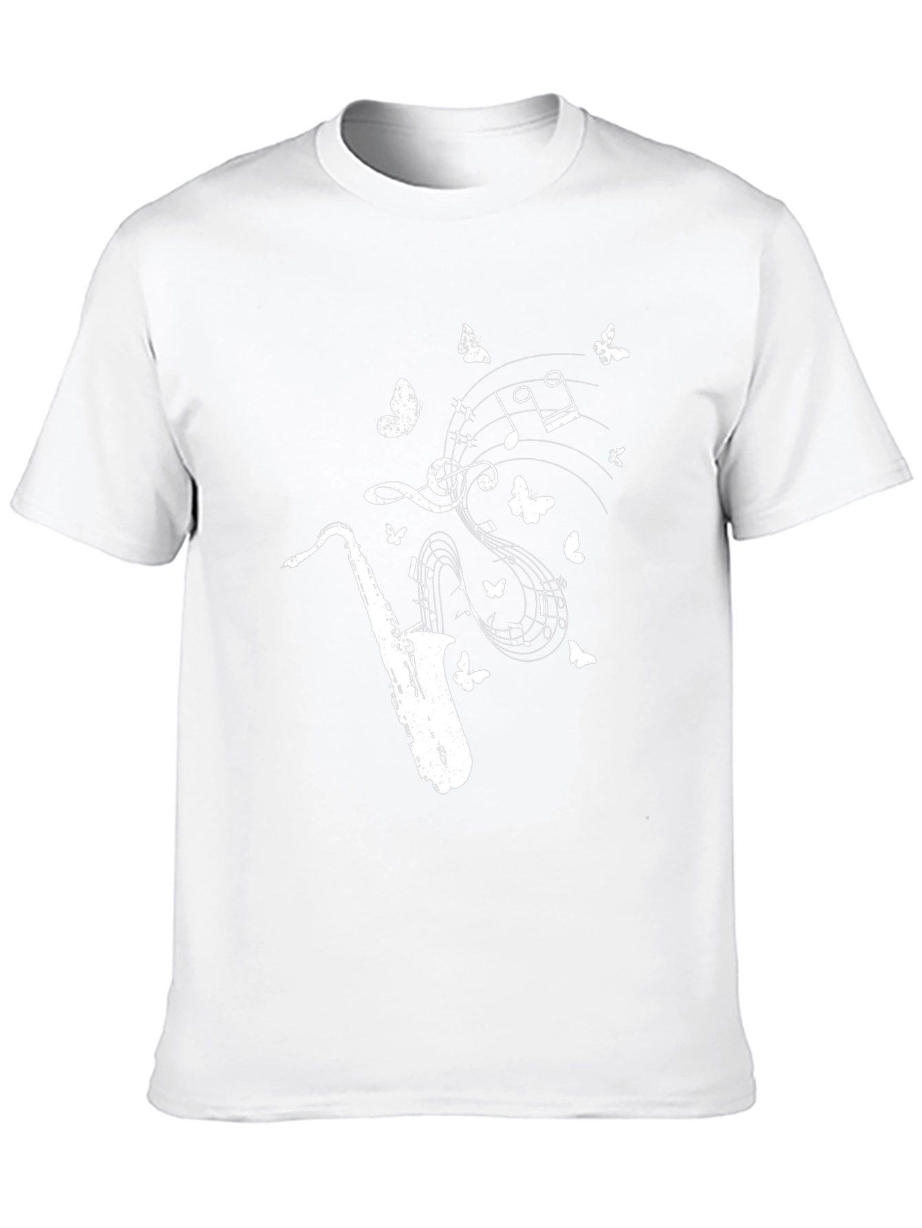 Saxophone Music Notes Butterfly Graphic Tee