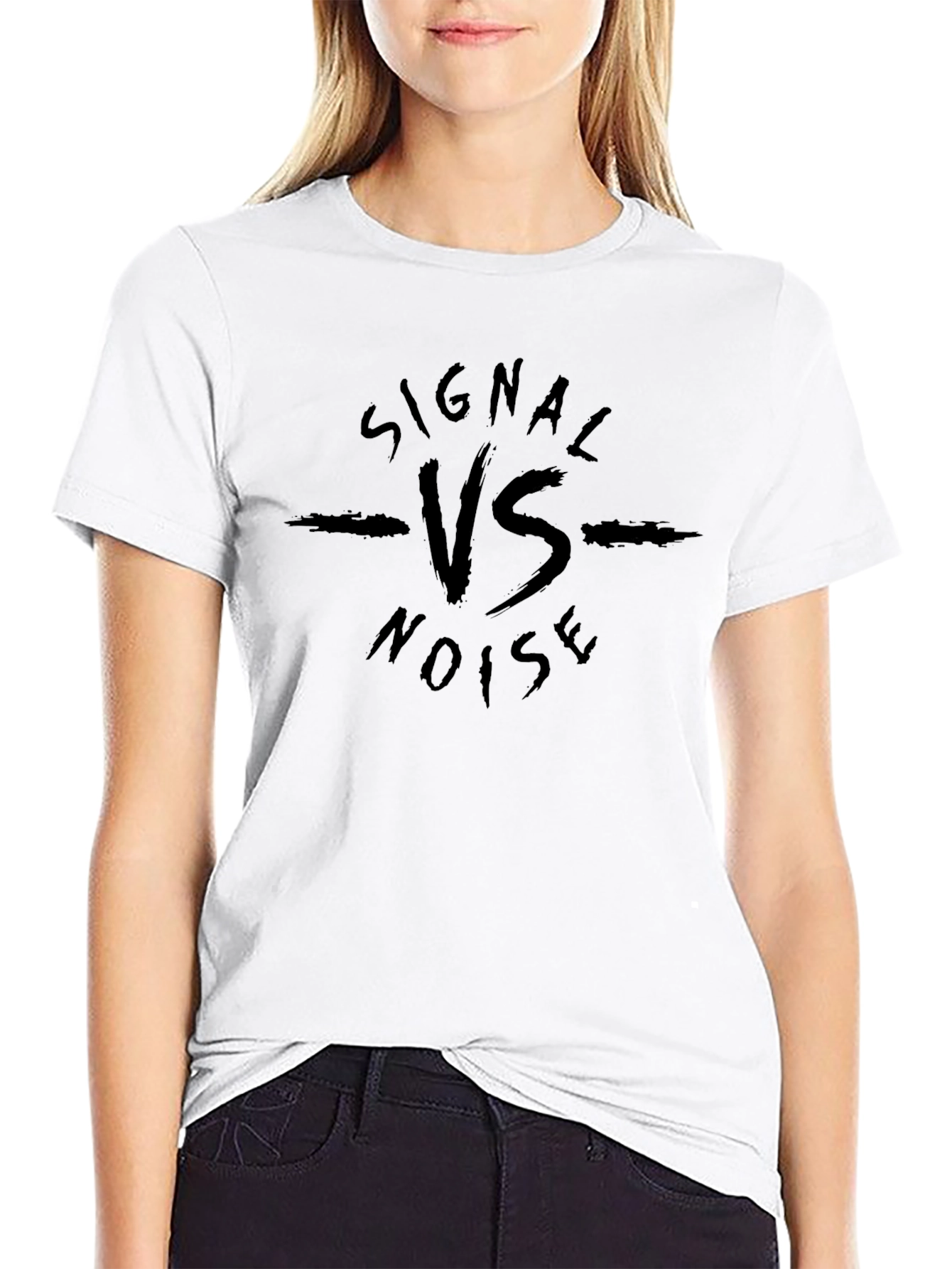 Signal Vs Noise Black Graphic Tee