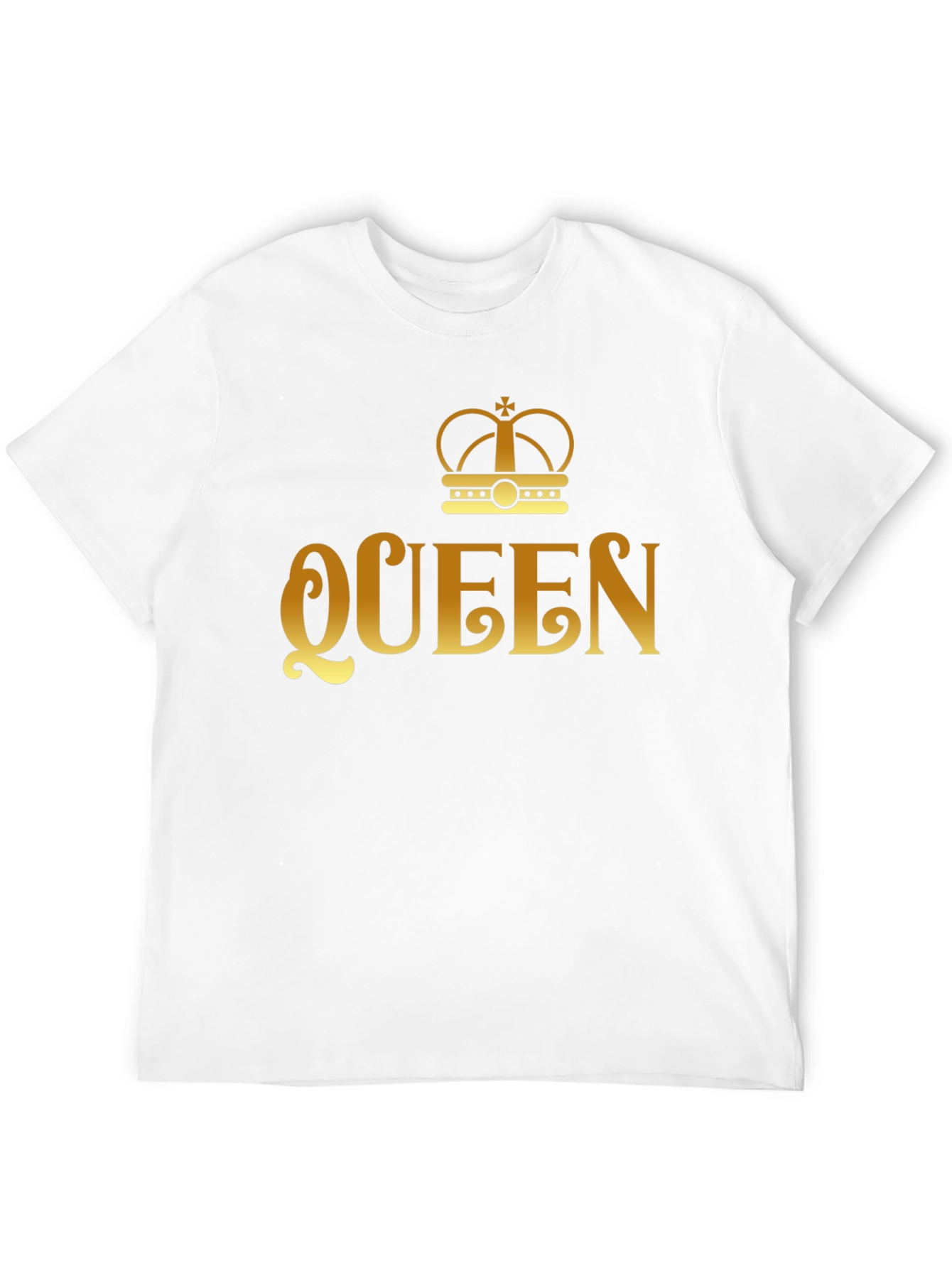 Queen Crown Gold Print Black T-Shirt
