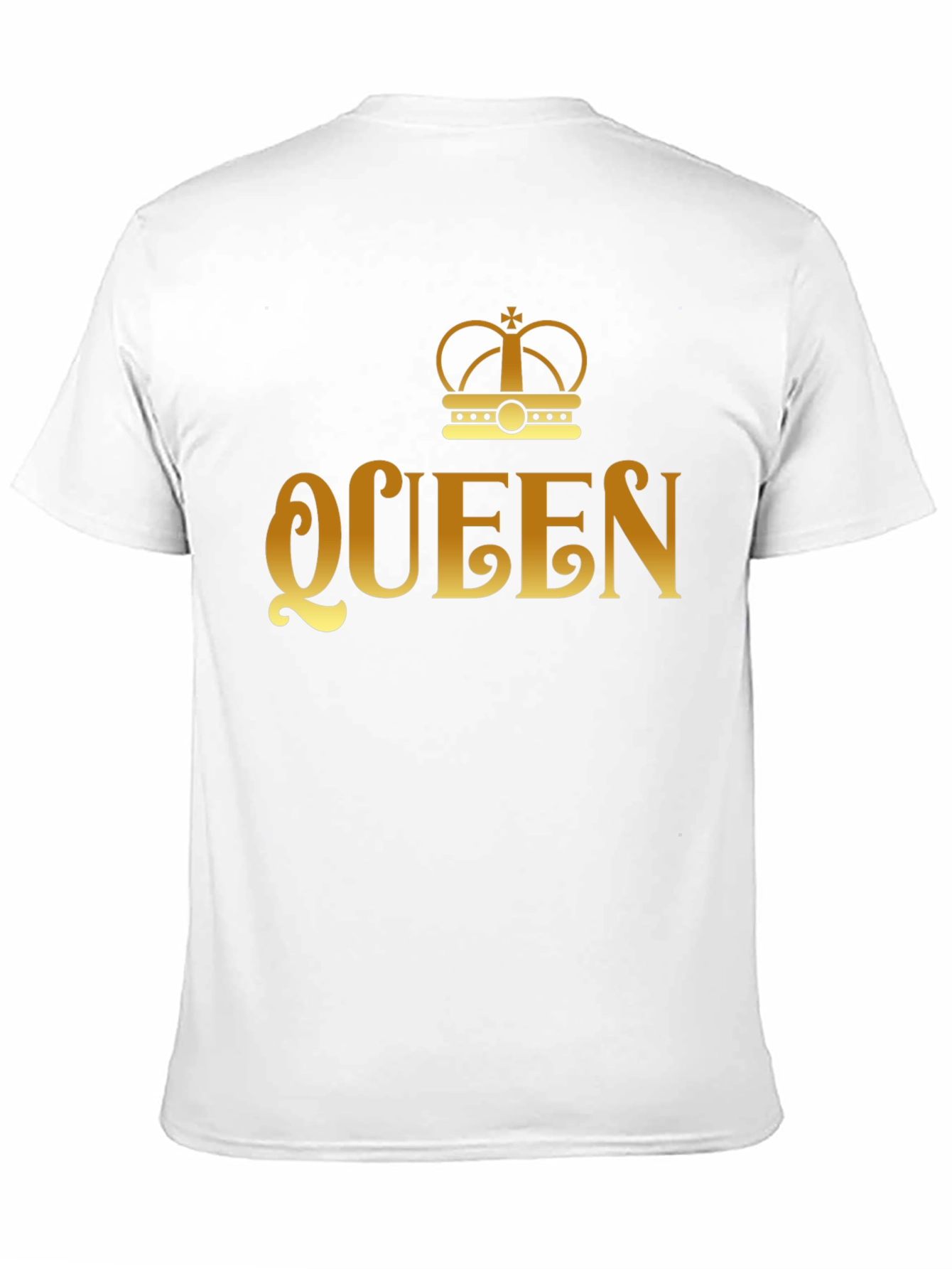Queen Crown Gold Print Black T-Shirt