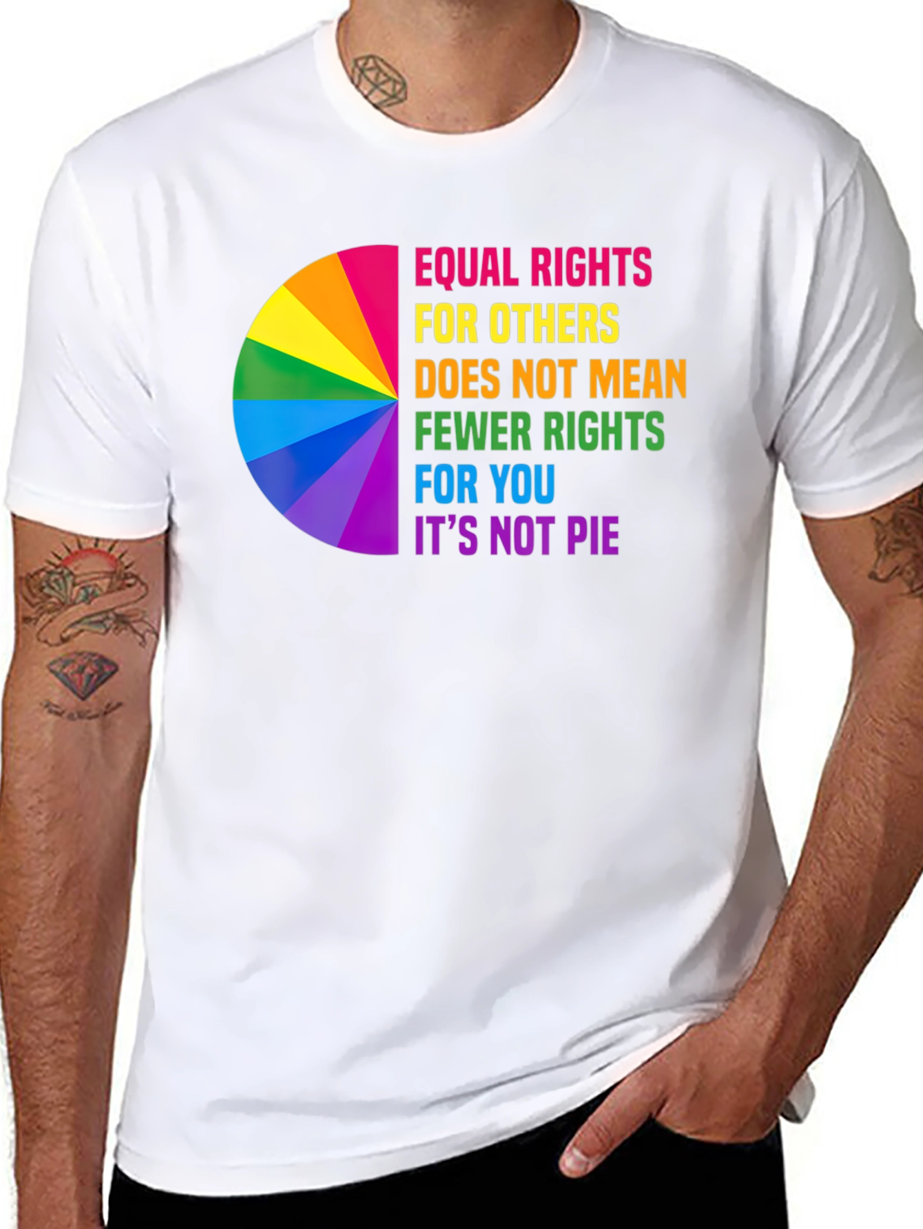 Equal Rights Rainbow Pie Chart T-Shirt