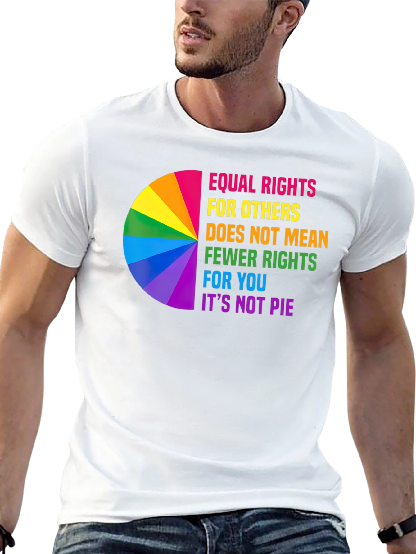 Equal Rights Rainbow Pie Chart T-Shirt