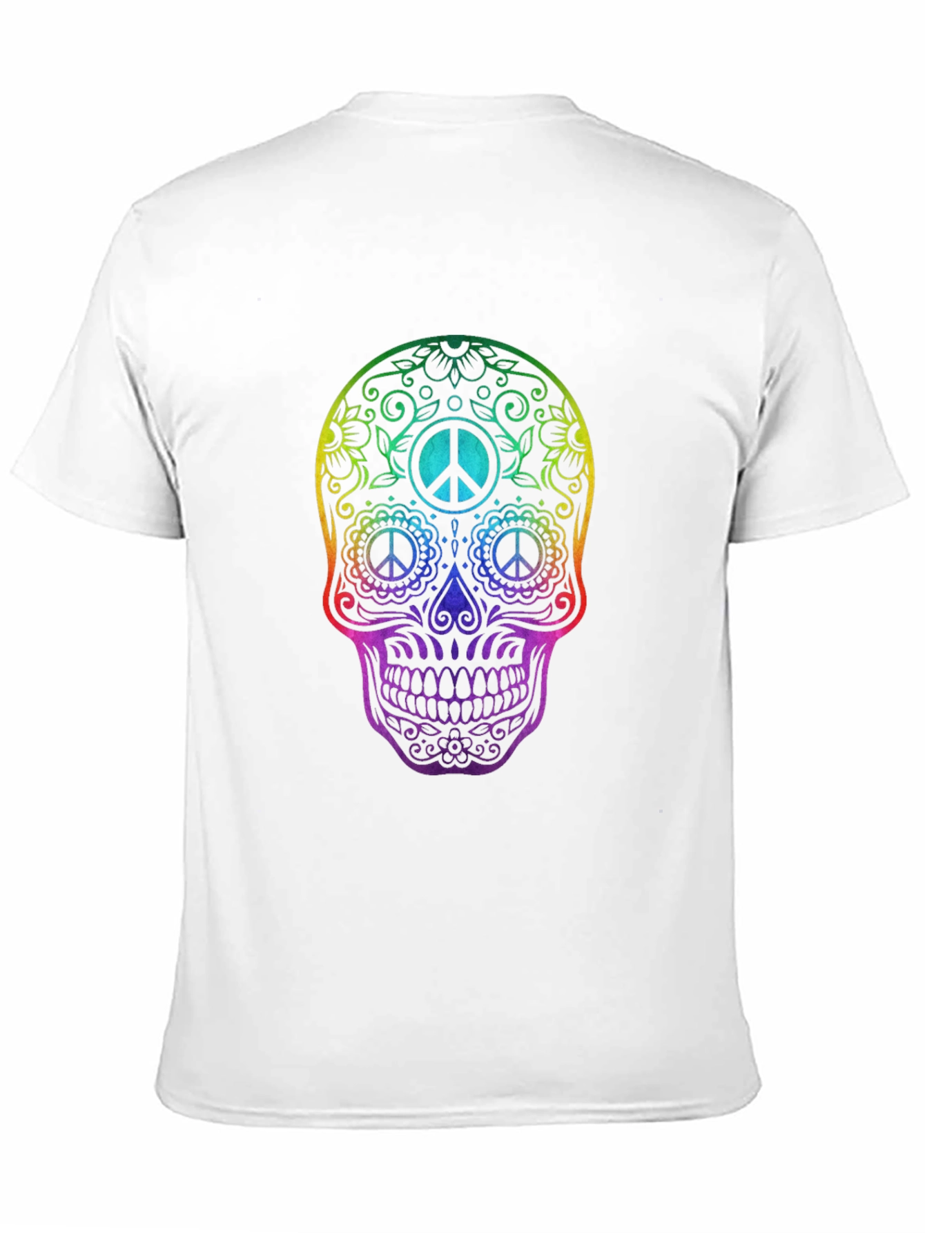 Rainbow Skull Peace Sign T-Shirt