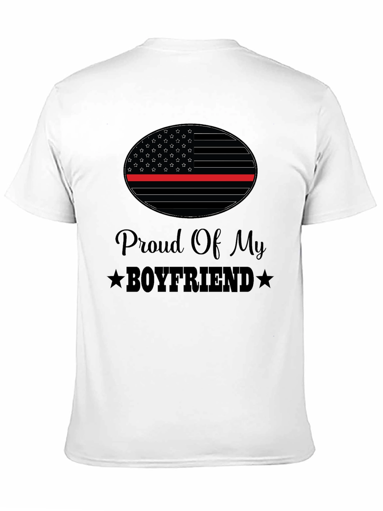 Proud Boyfriend T-Shirt - Thin Red Line Design