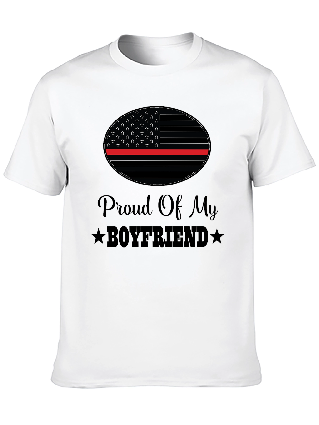 Proud Boyfriend T-Shirt - Thin Red Line Design