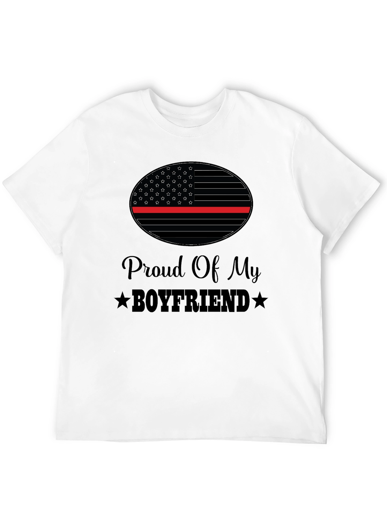 Proud Boyfriend T-Shirt - Thin Red Line Design