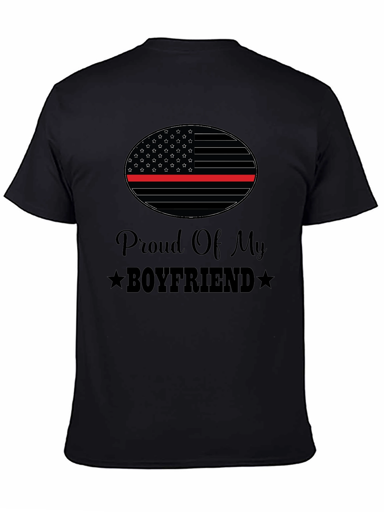 Proud Boyfriend T-Shirt - Thin Red Line Design