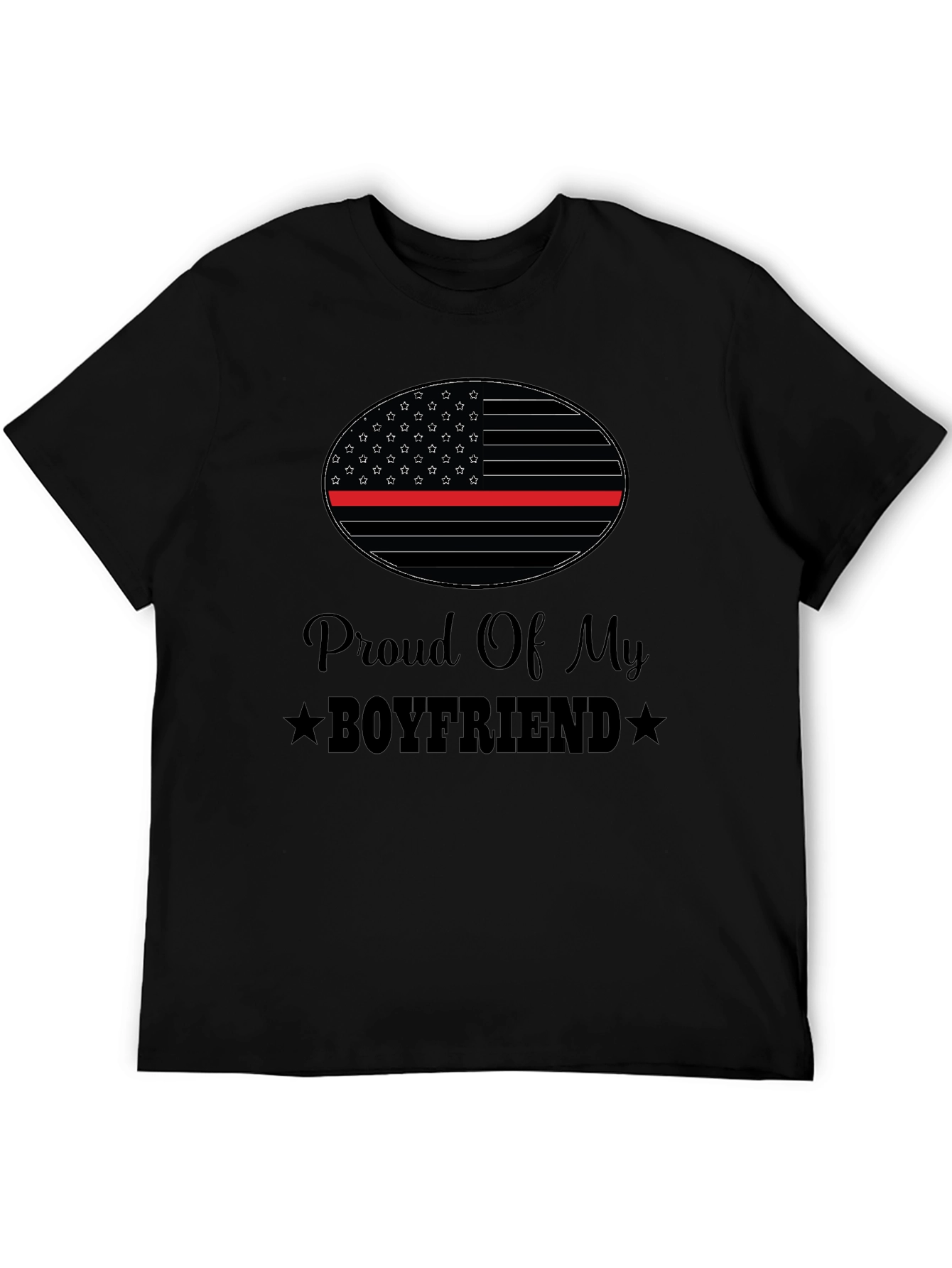 Proud Boyfriend T-Shirt - Thin Red Line Design