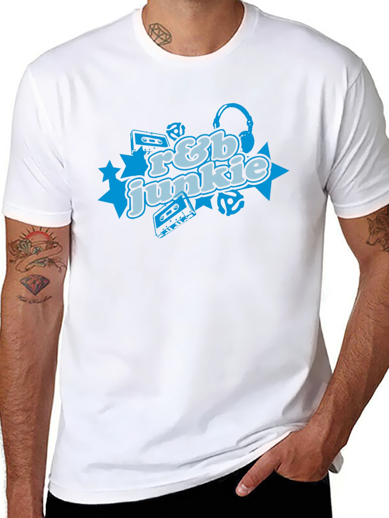 R&B Junkie Black T-Shirt - Music Lover Apparel