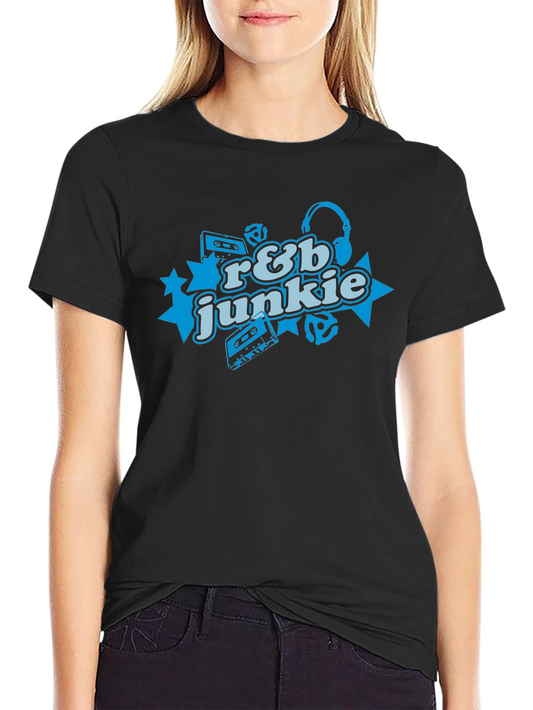 R&B Junkie Black T-Shirt - Music Lover Apparel