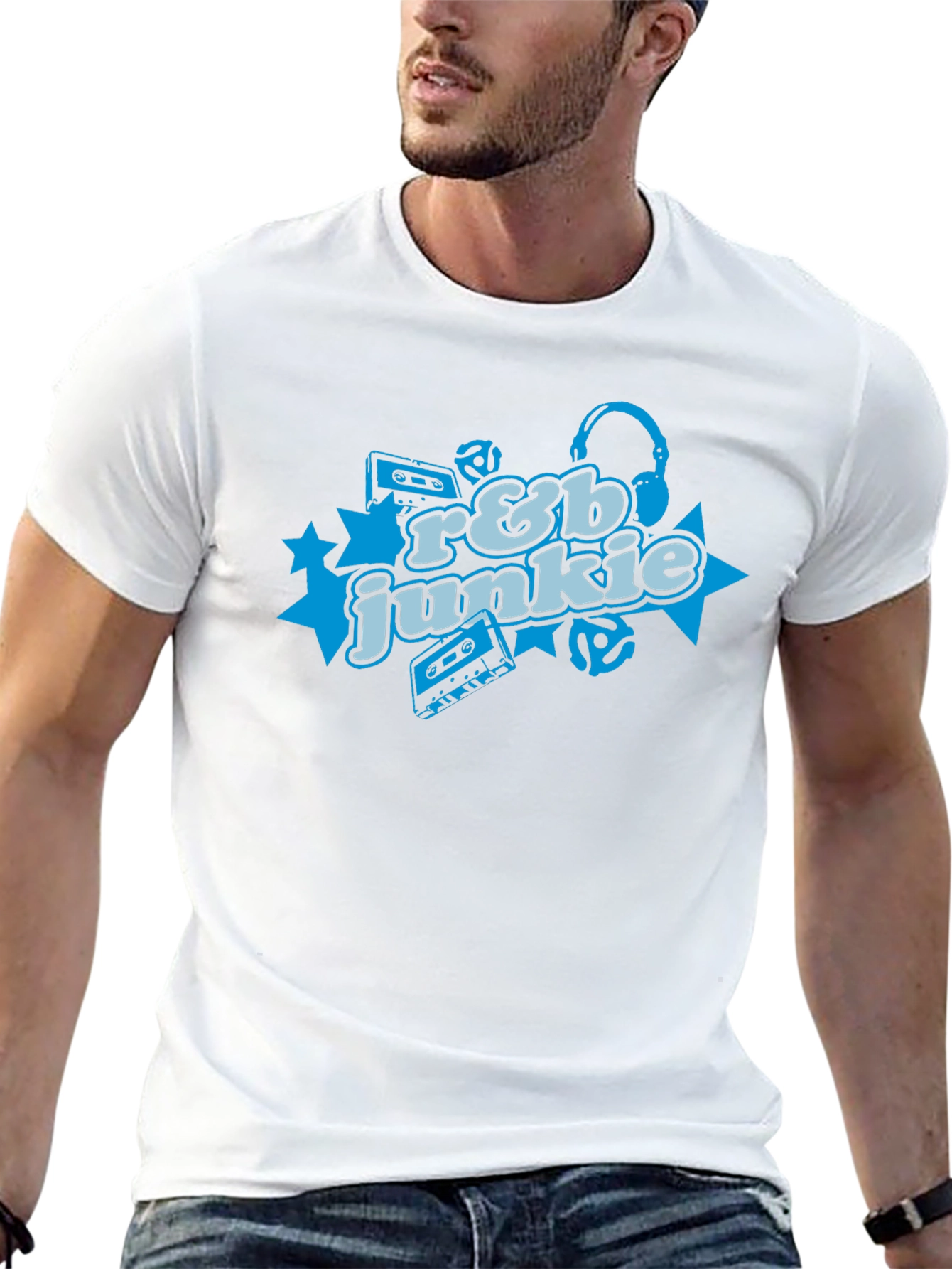 R&B Junkie Black T-Shirt - Music Lover Apparel