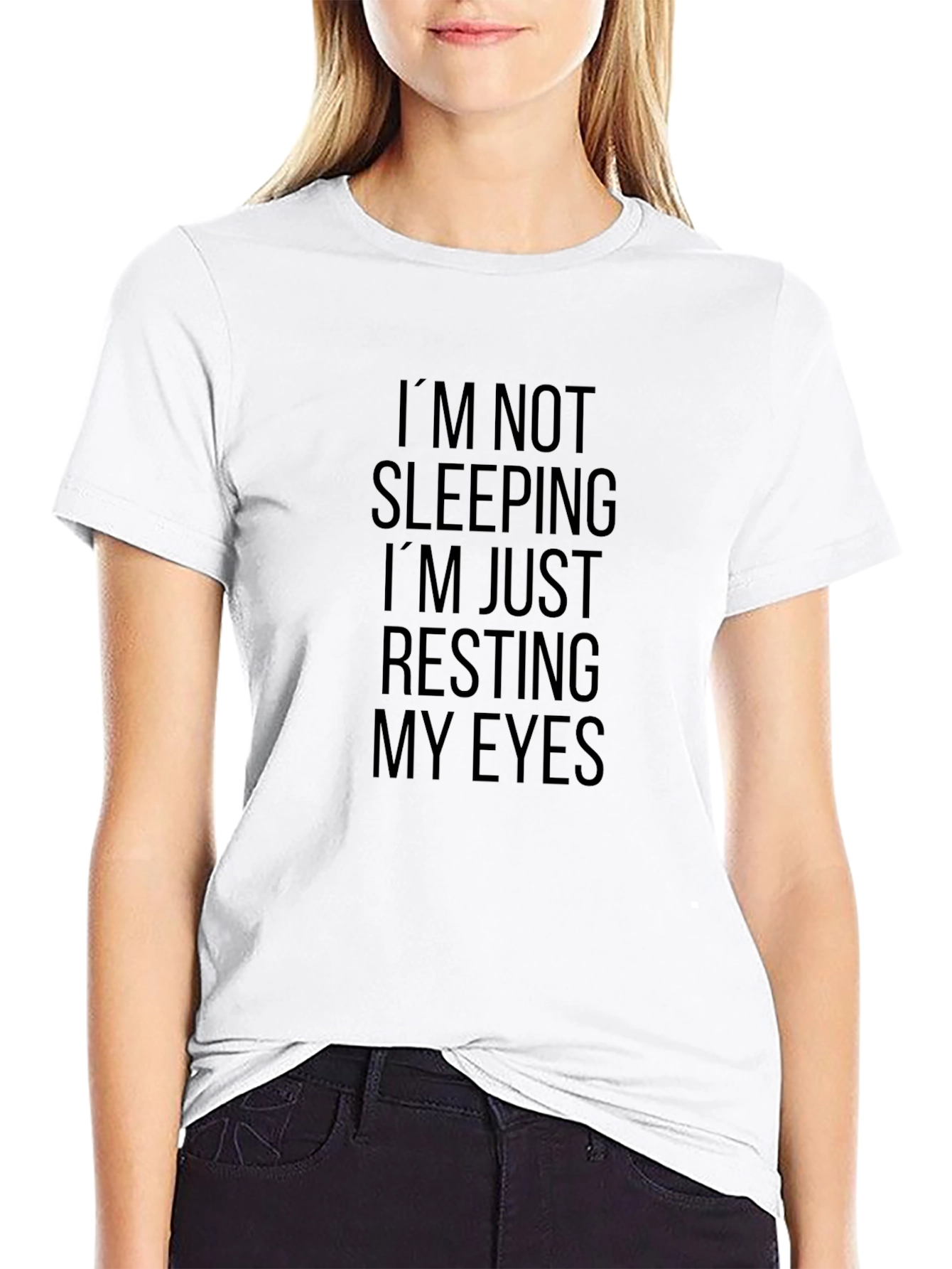 Resting Eyes Black T-Shirt - Funny Slogan Tee