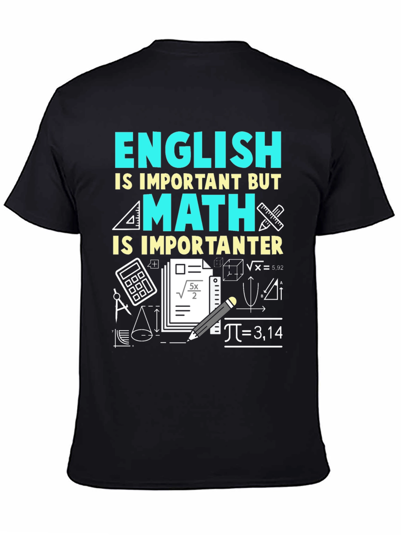 Math Is Importanter T-Shirt - Black Cotton Blend