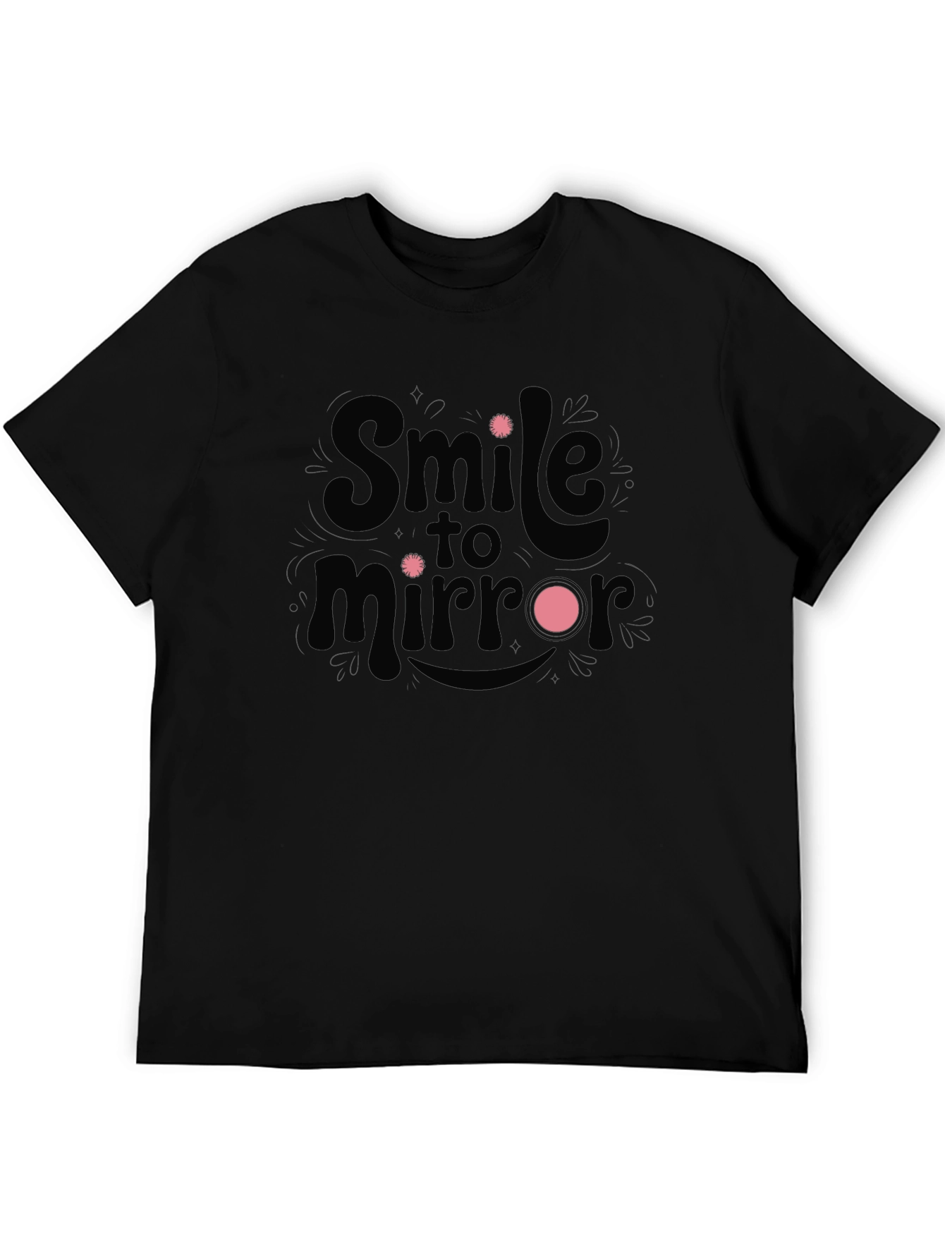 Smile to Mirror Black Graphic Tee