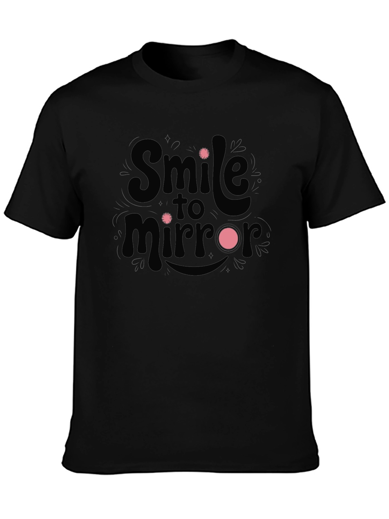 Smile to Mirror Black Graphic Tee