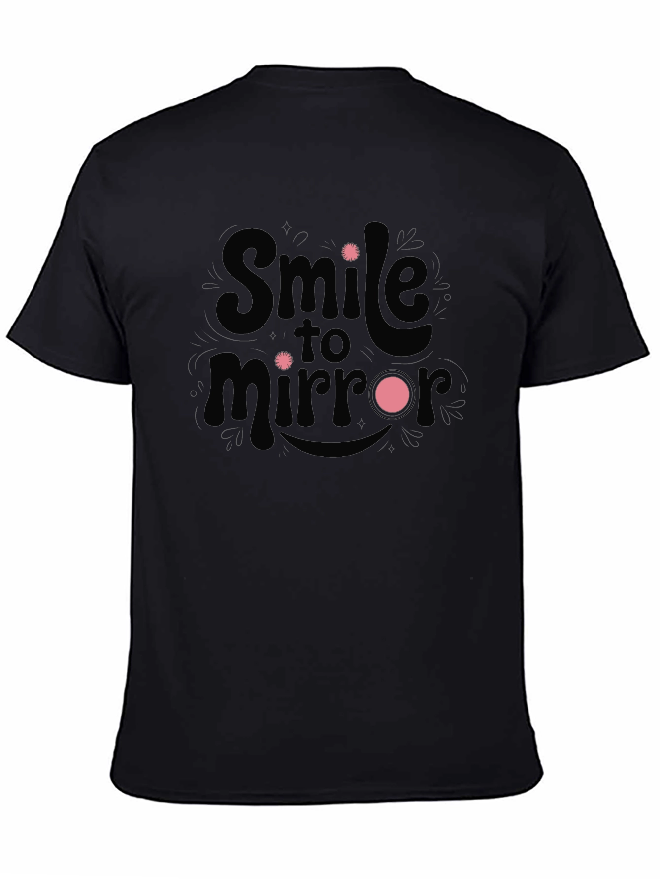 Smile to Mirror Black Graphic Tee