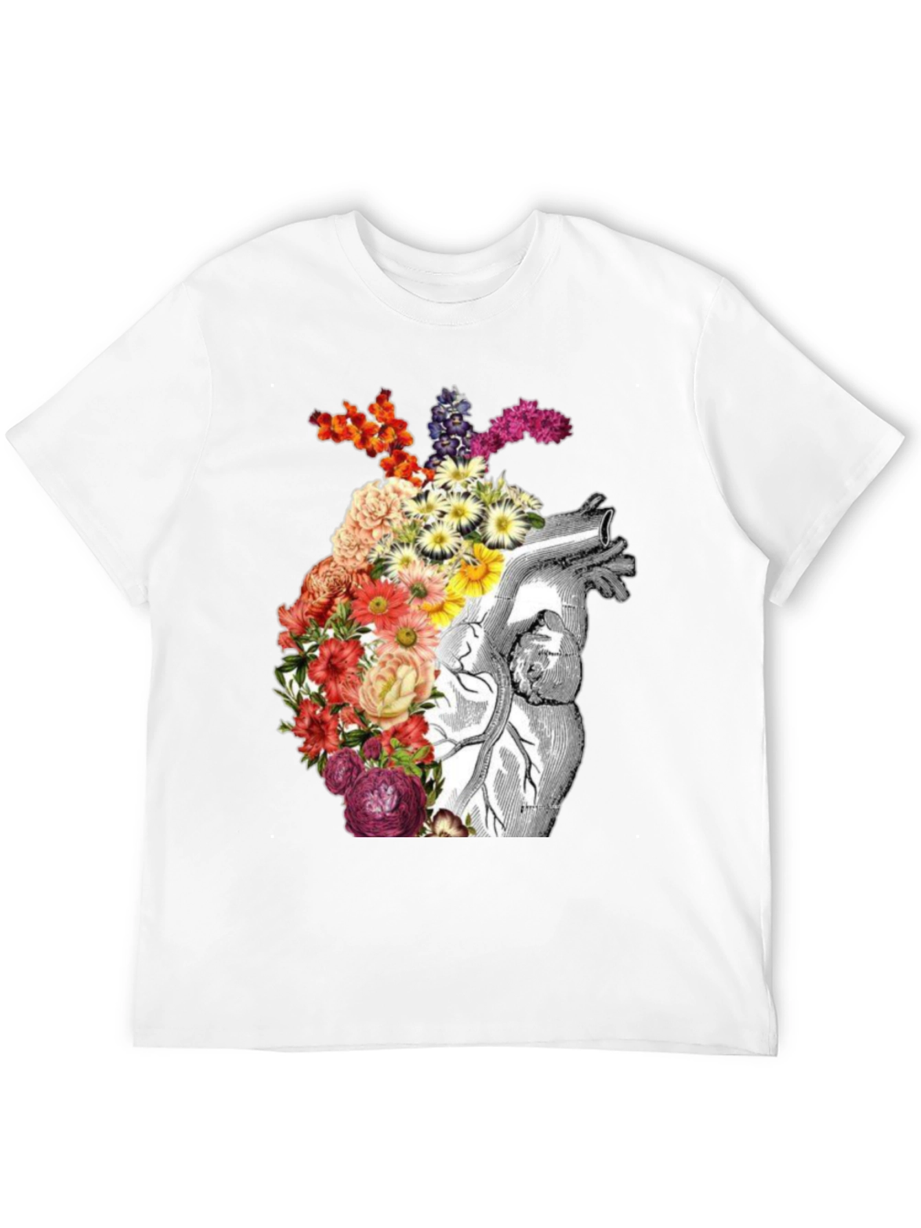 Floral Anatomical Heart Graphic Tee