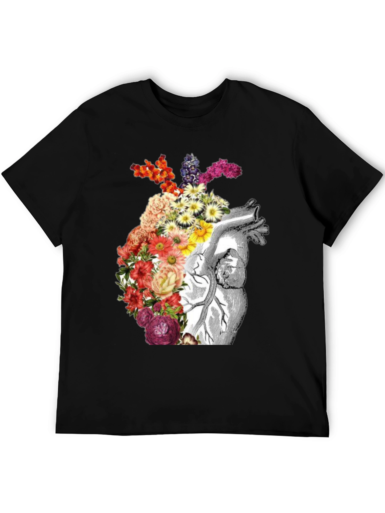 Floral Anatomical Heart Graphic Tee