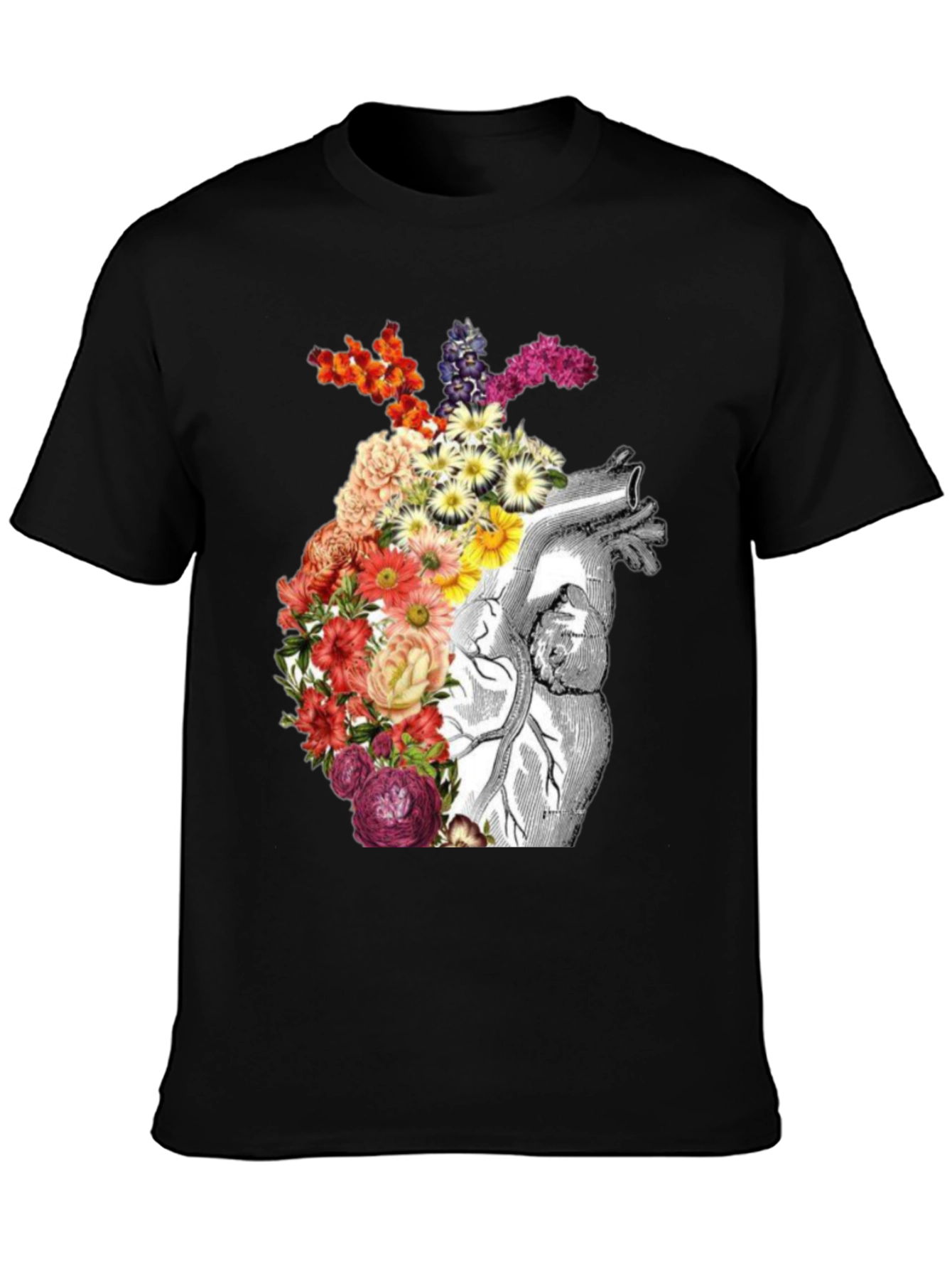 Floral Anatomical Heart Graphic Tee
