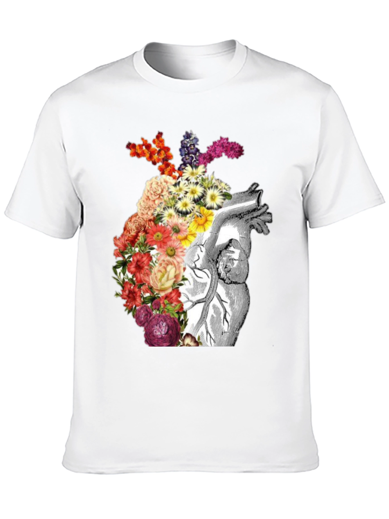 Floral Anatomical Heart Graphic Tee