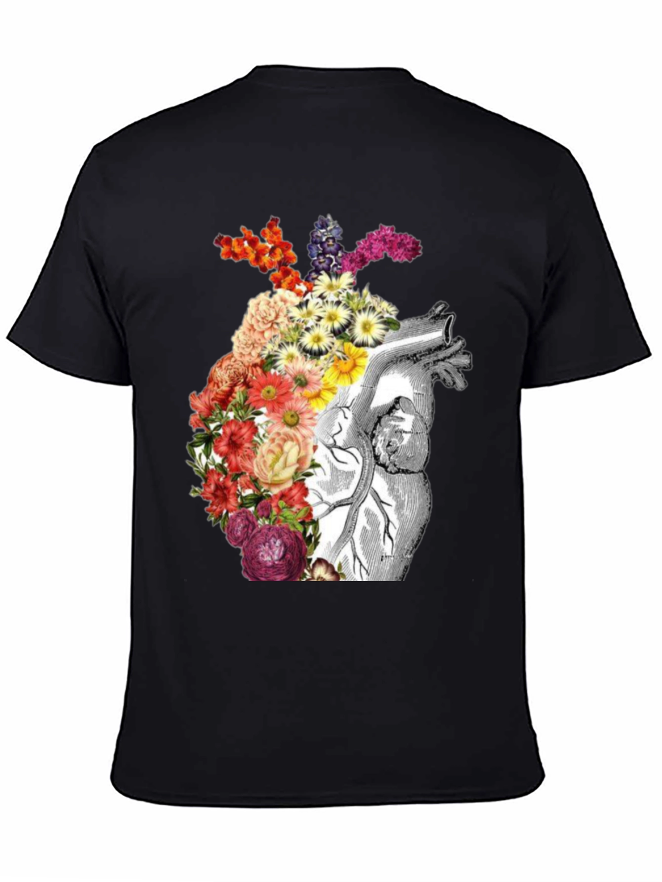 Floral Anatomical Heart Graphic Tee