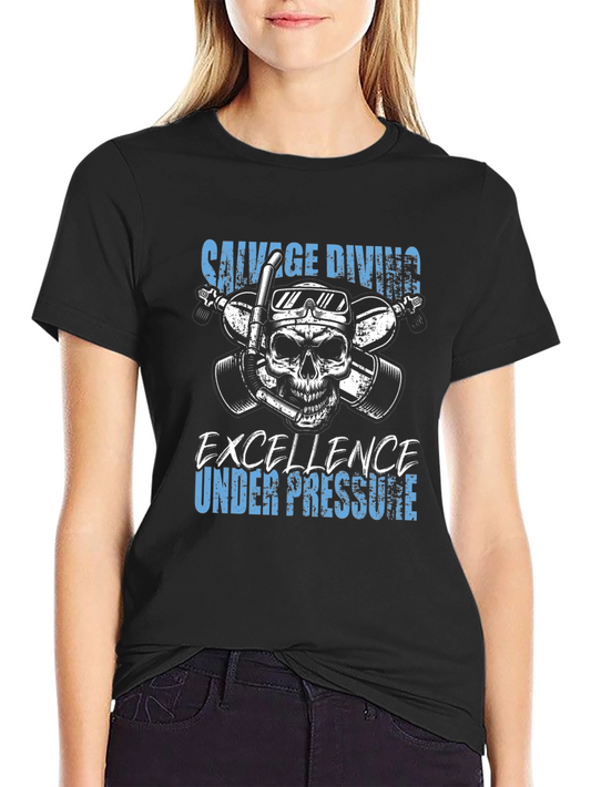 Savage Diving Skull T-Shirt - Excellence Under Pressure