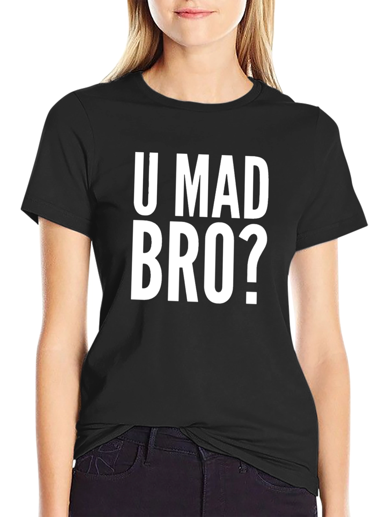 U Mad Bro? Black Graphic Tee