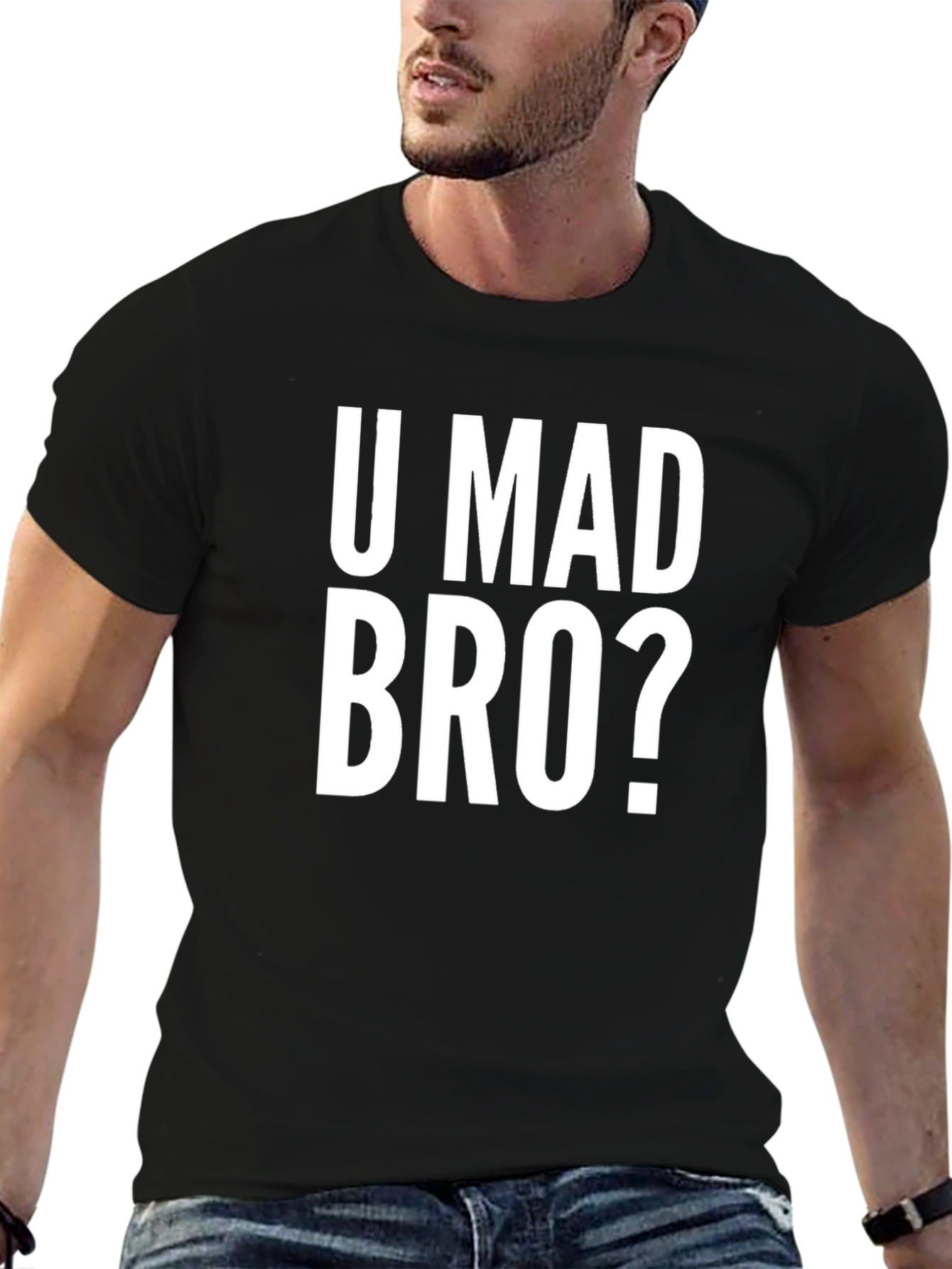 U Mad Bro? Black Graphic Tee