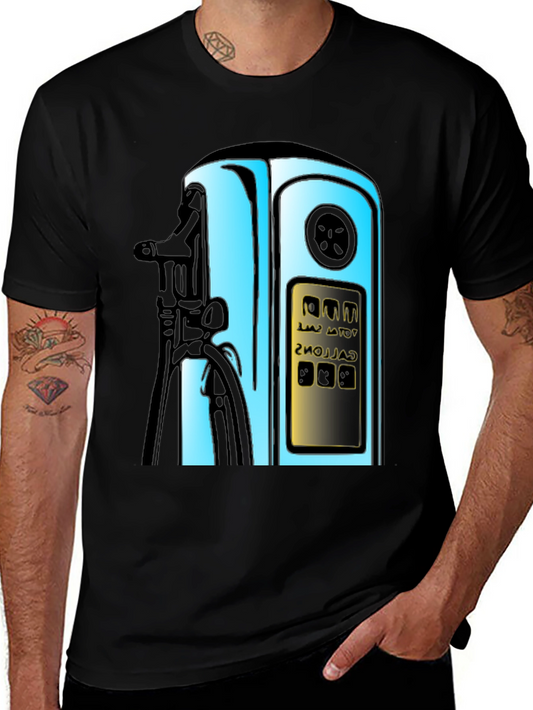 Vintage Gas Pump Graphic T-Shirt - Retro Style