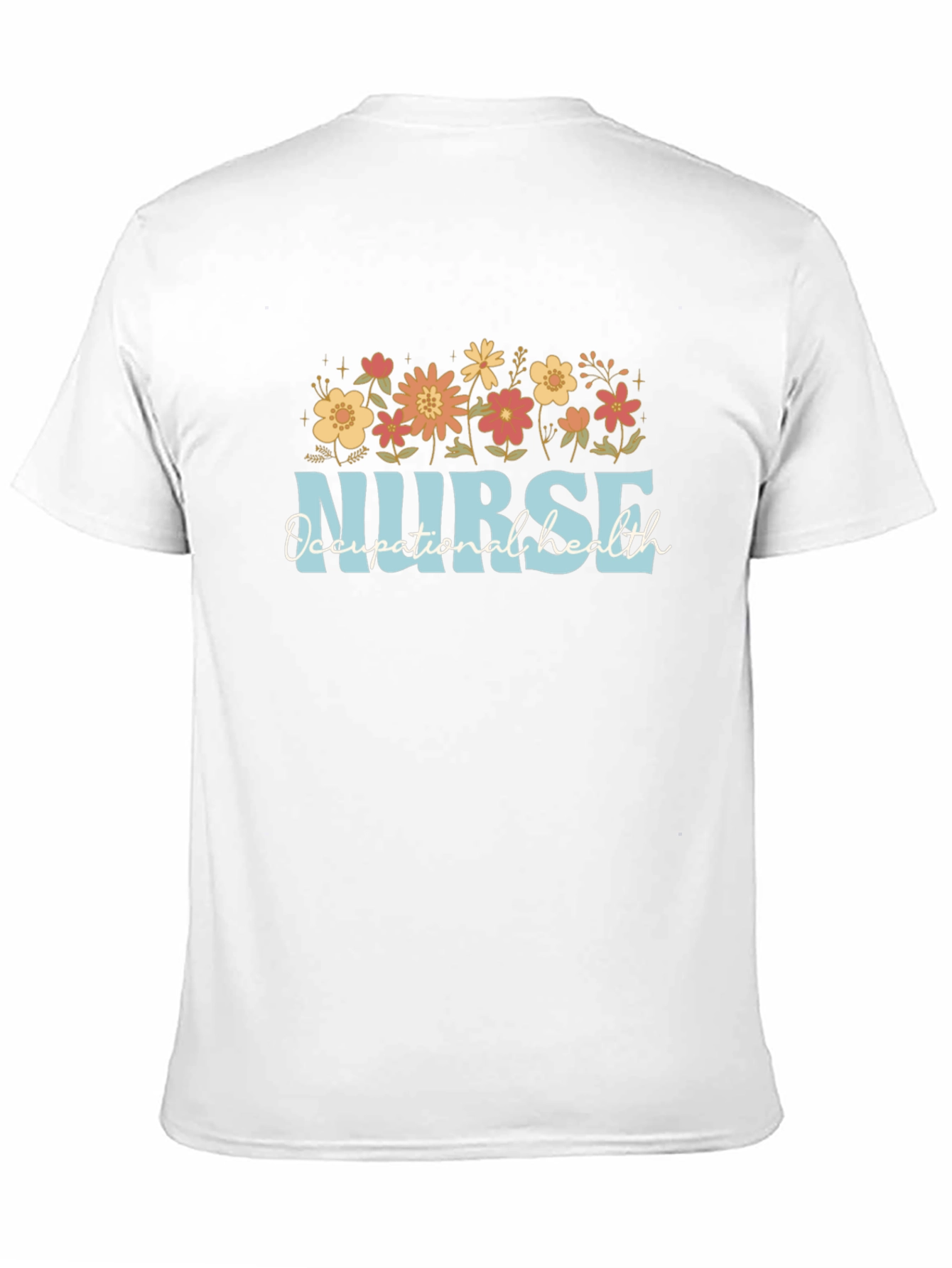 Nurse Occupational Health Floral Black T-Shirt
