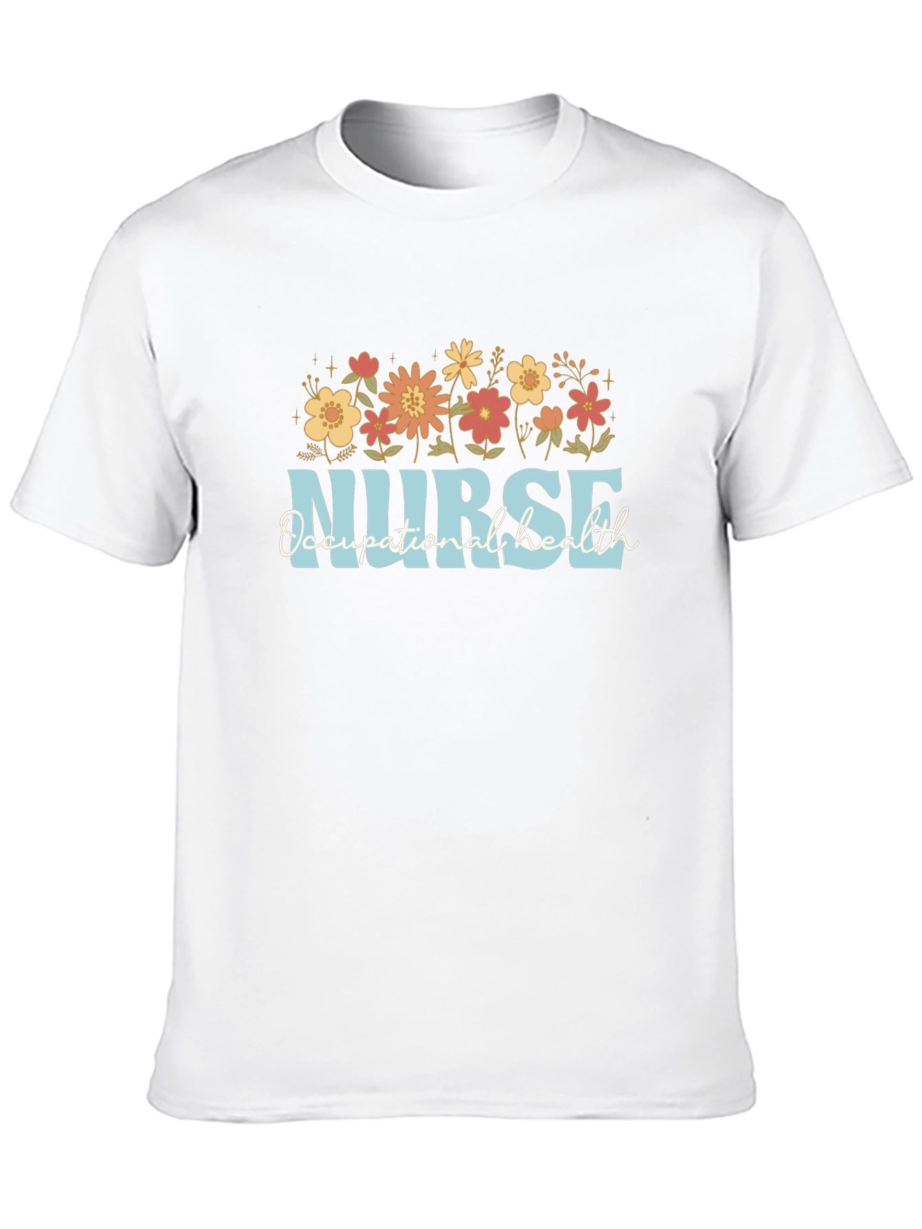Nurse Occupational Health Floral Black T-Shirt