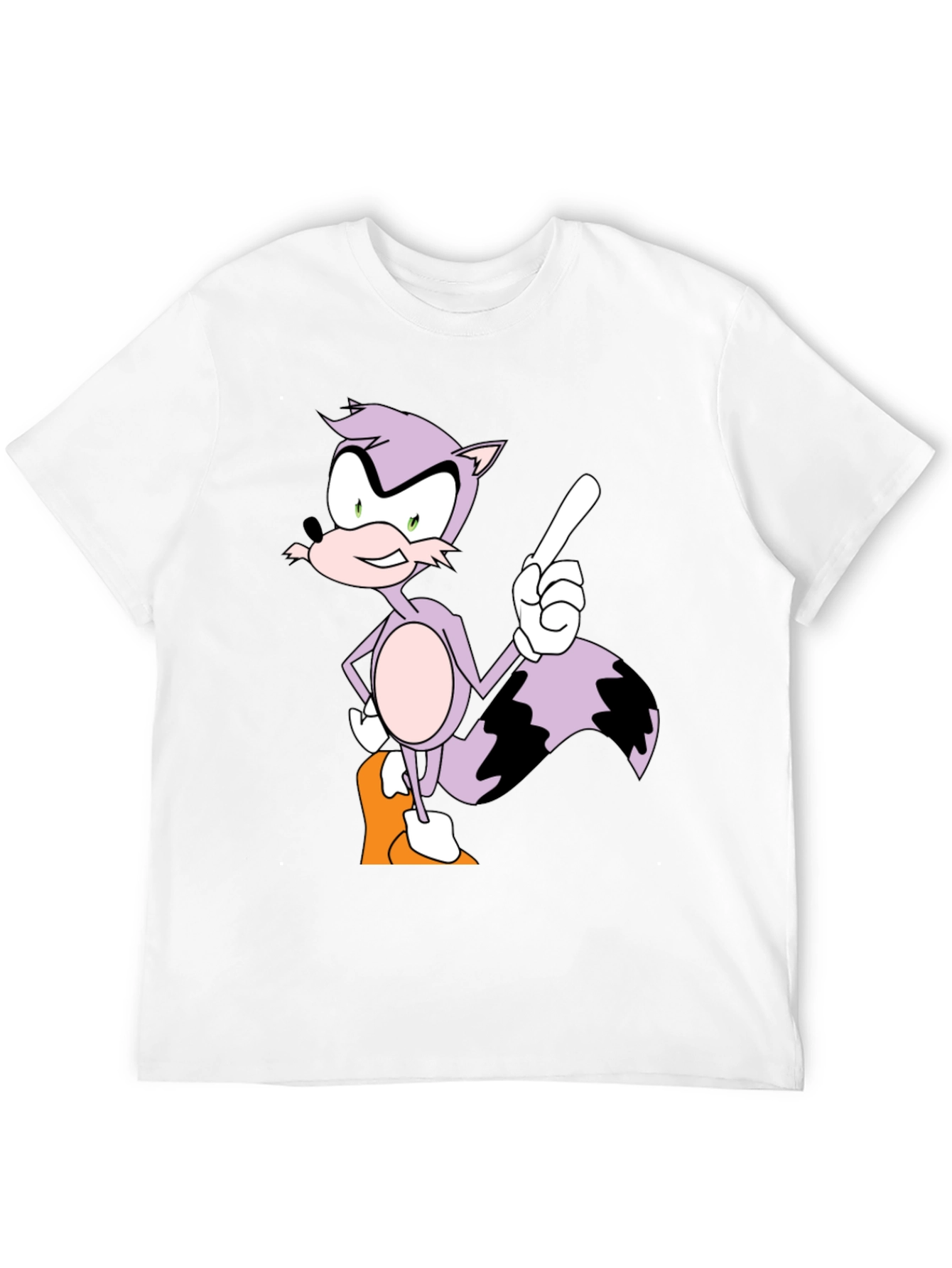 Cartoon Raccoon Graphic Tee - Mens Black T-Shirt