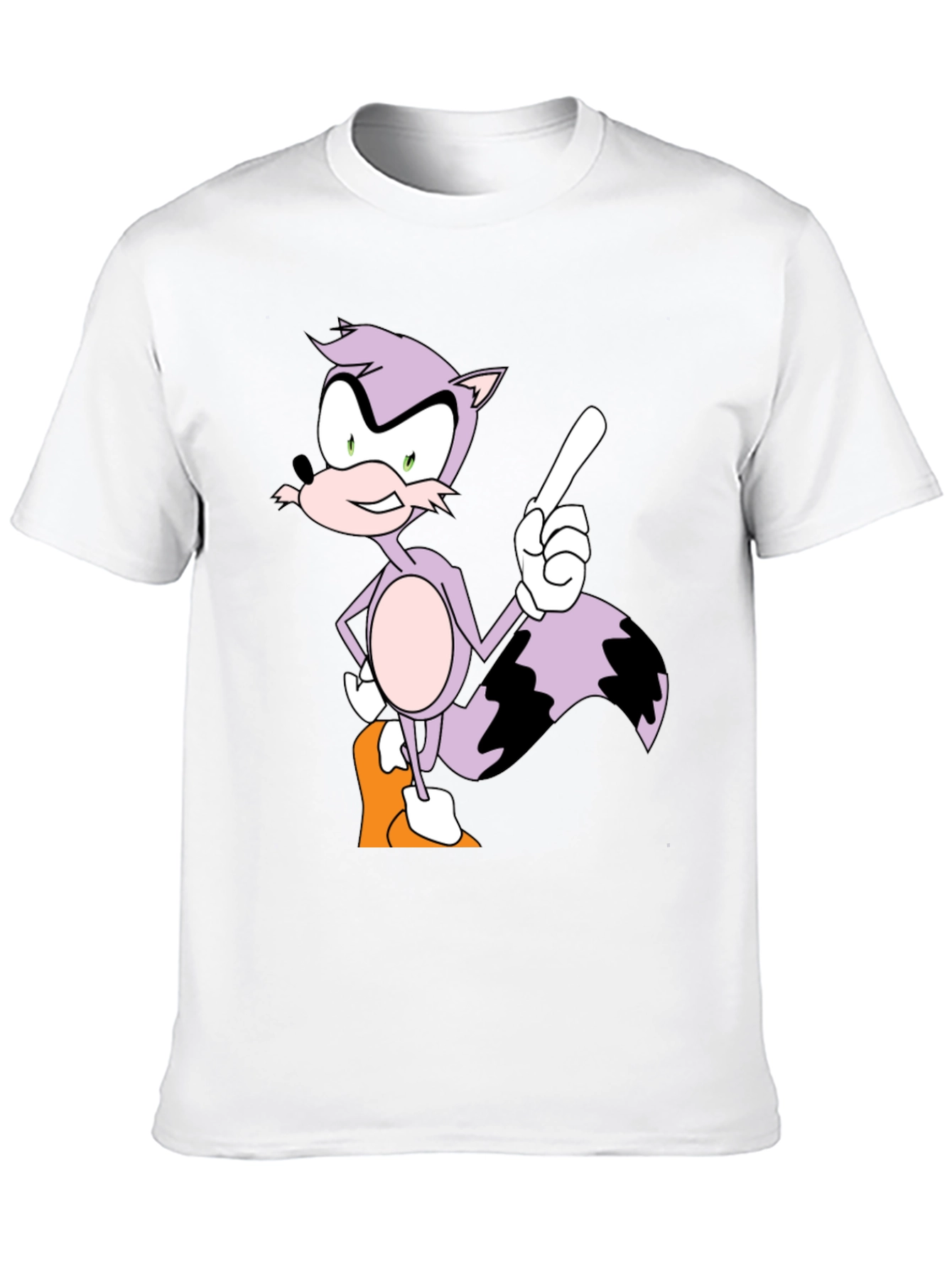 Cartoon Raccoon Graphic Tee - Mens Black T-Shirt