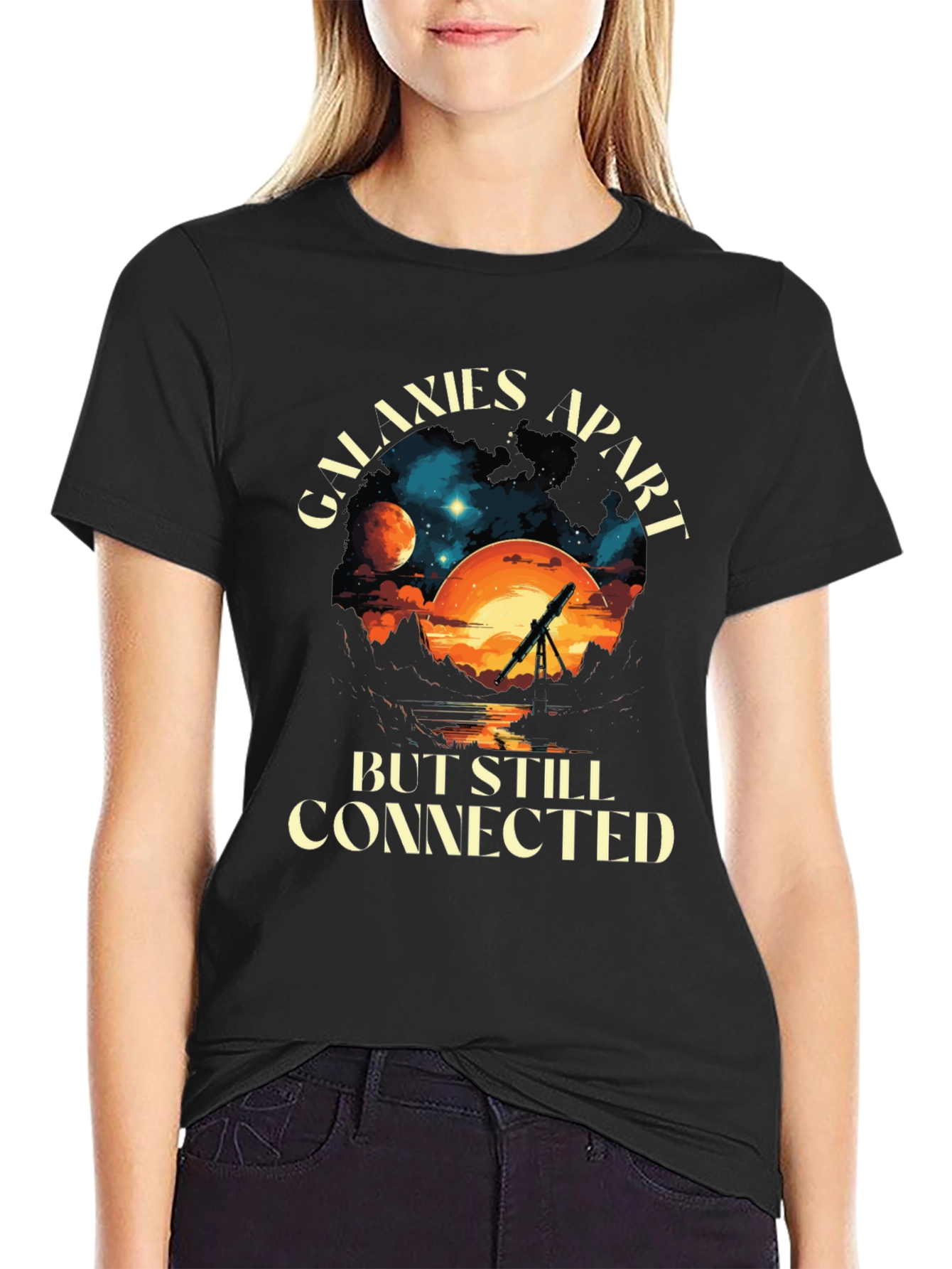 Galaxies Apart Connected T-Shirt Space Design