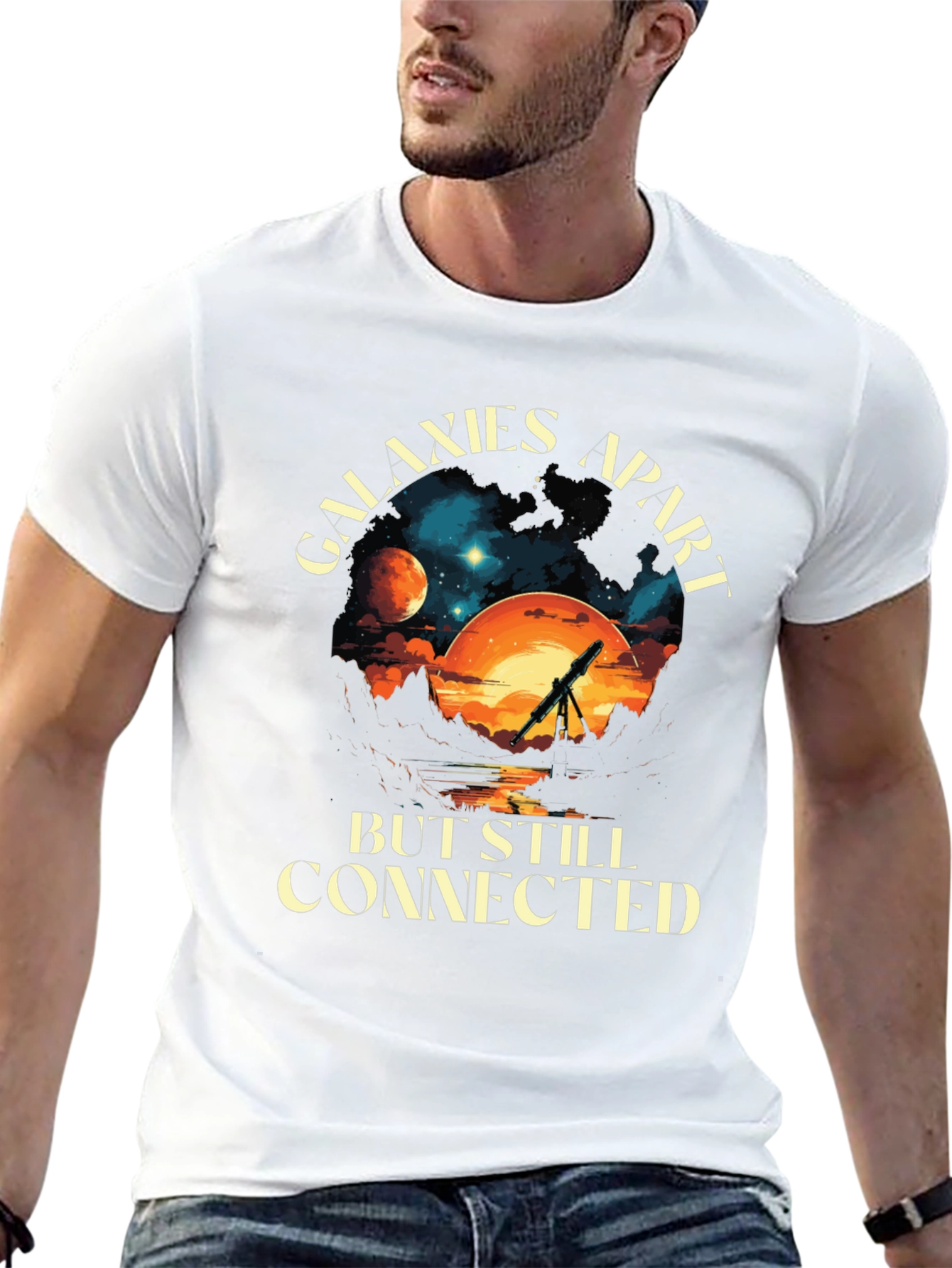 Galaxies Apart Connected T-Shirt Space Design