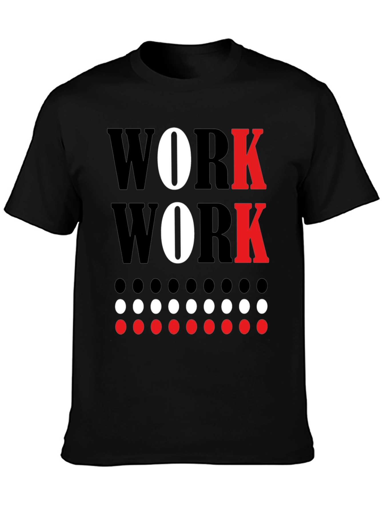 Work Graphic Tee - Black Cotton Crew Neck